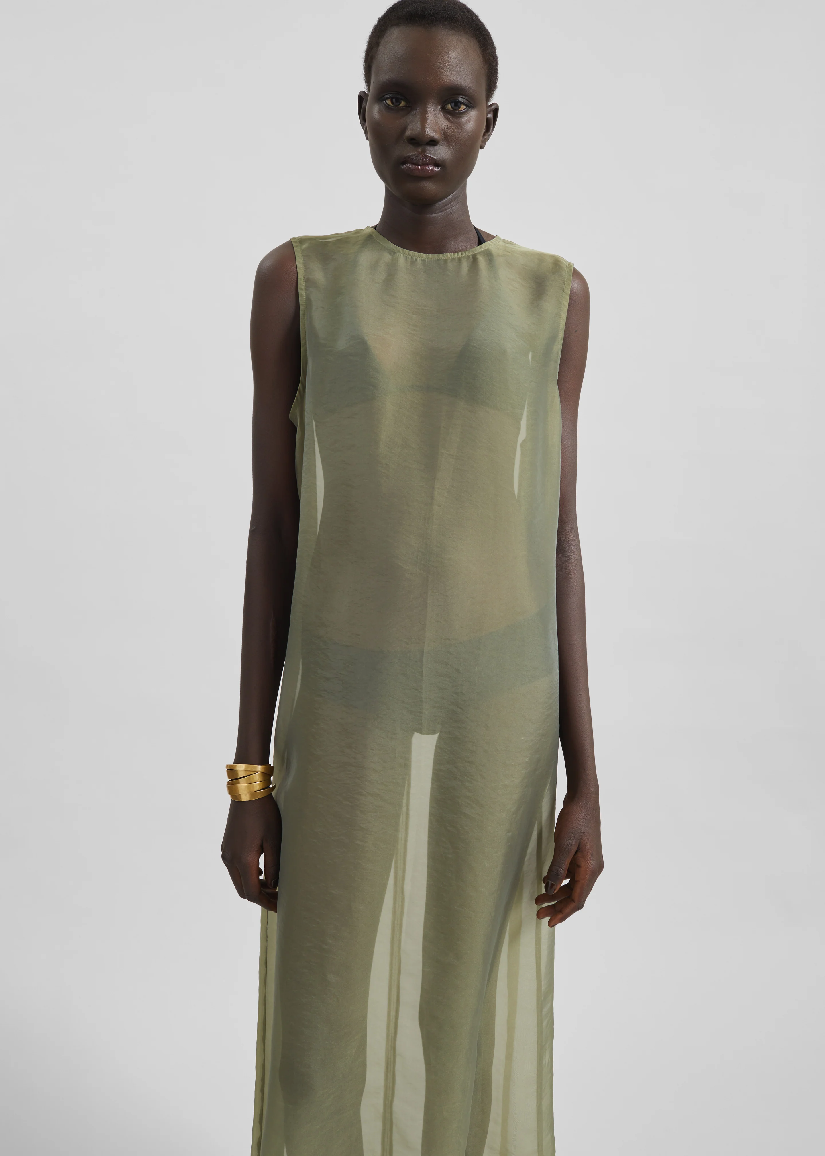 Corindi Sheer Organza Dress - Olive - Image 2