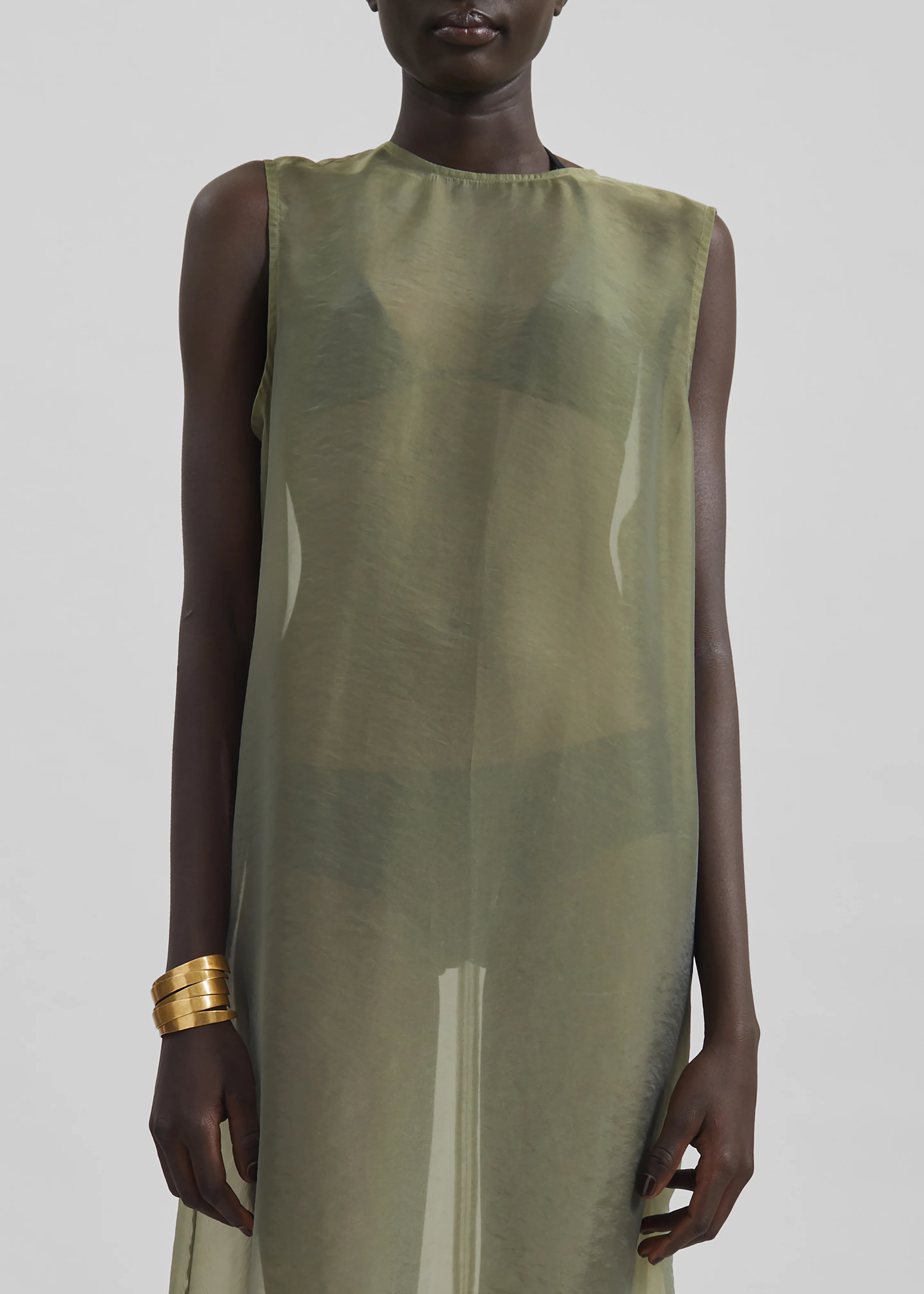 Corindi Sheer Organza Dress - Olive - Image 5