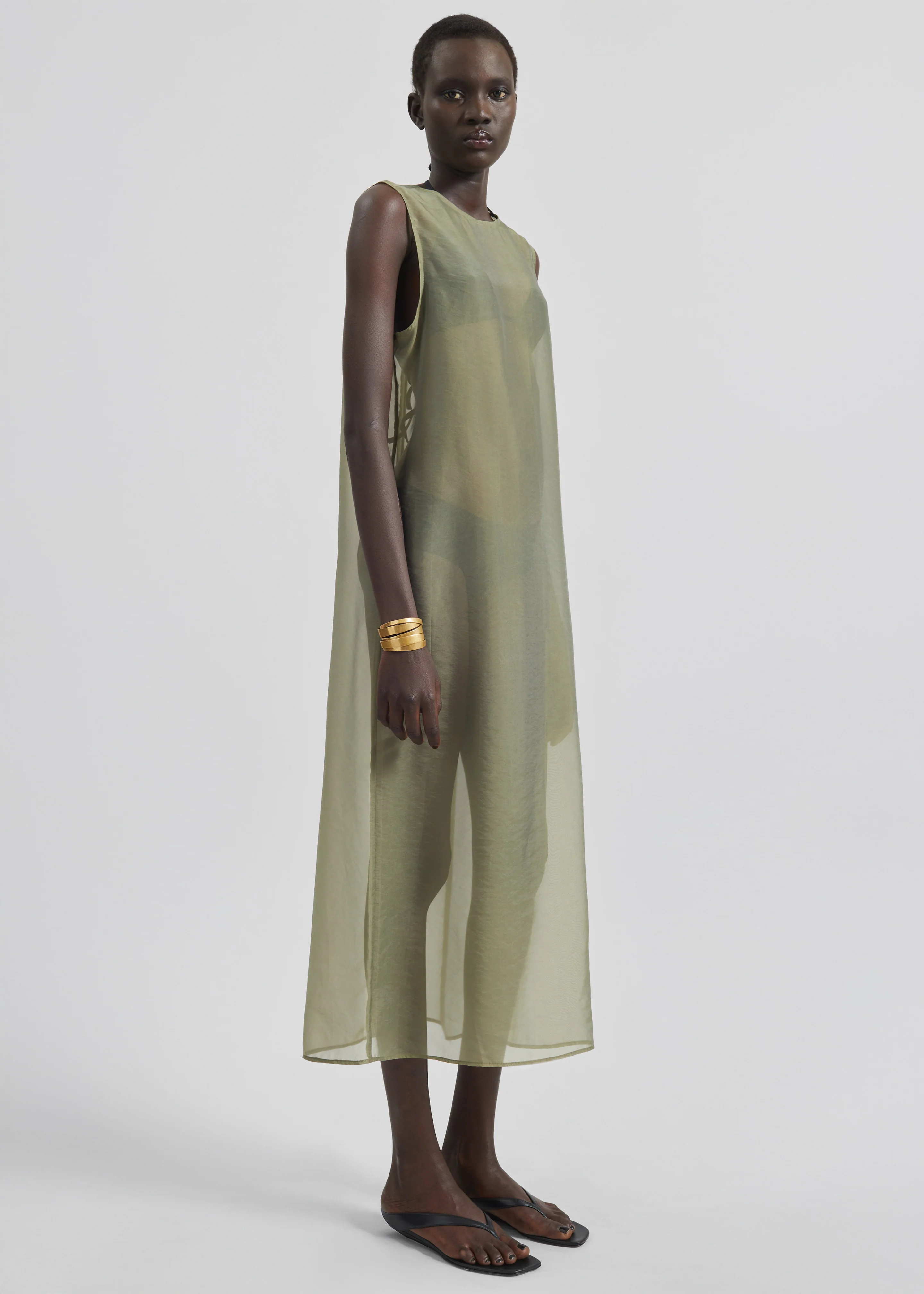 Corindi Sheer Organza Dress - Olive - Image 7