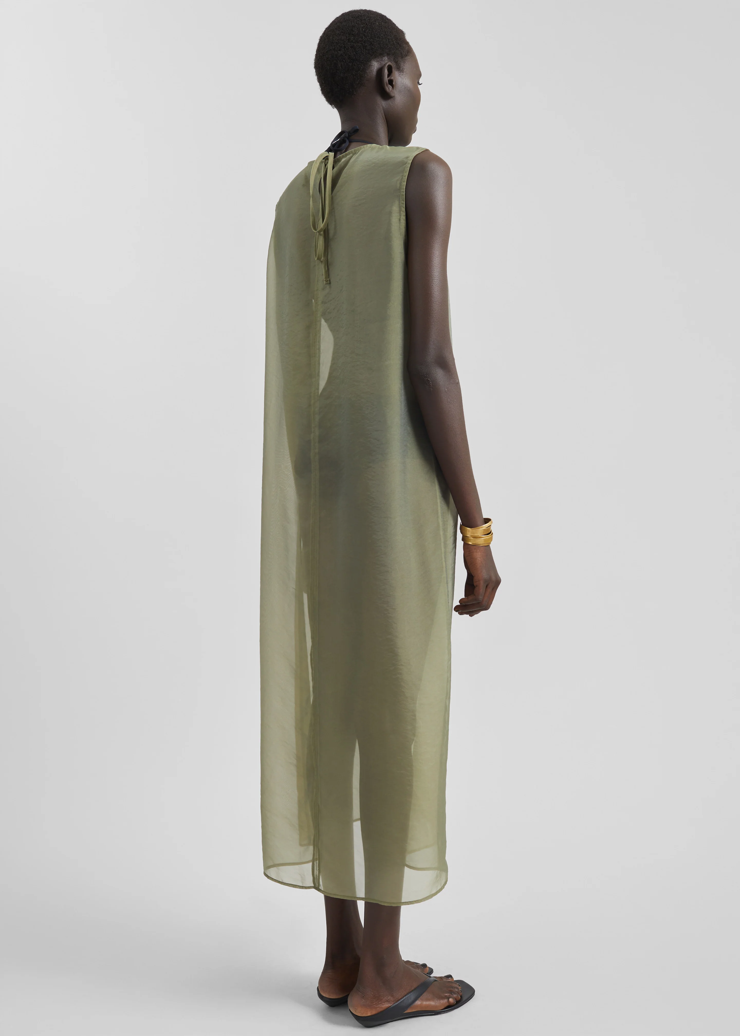Corindi Sheer Organza Dress - Olive - Image 8