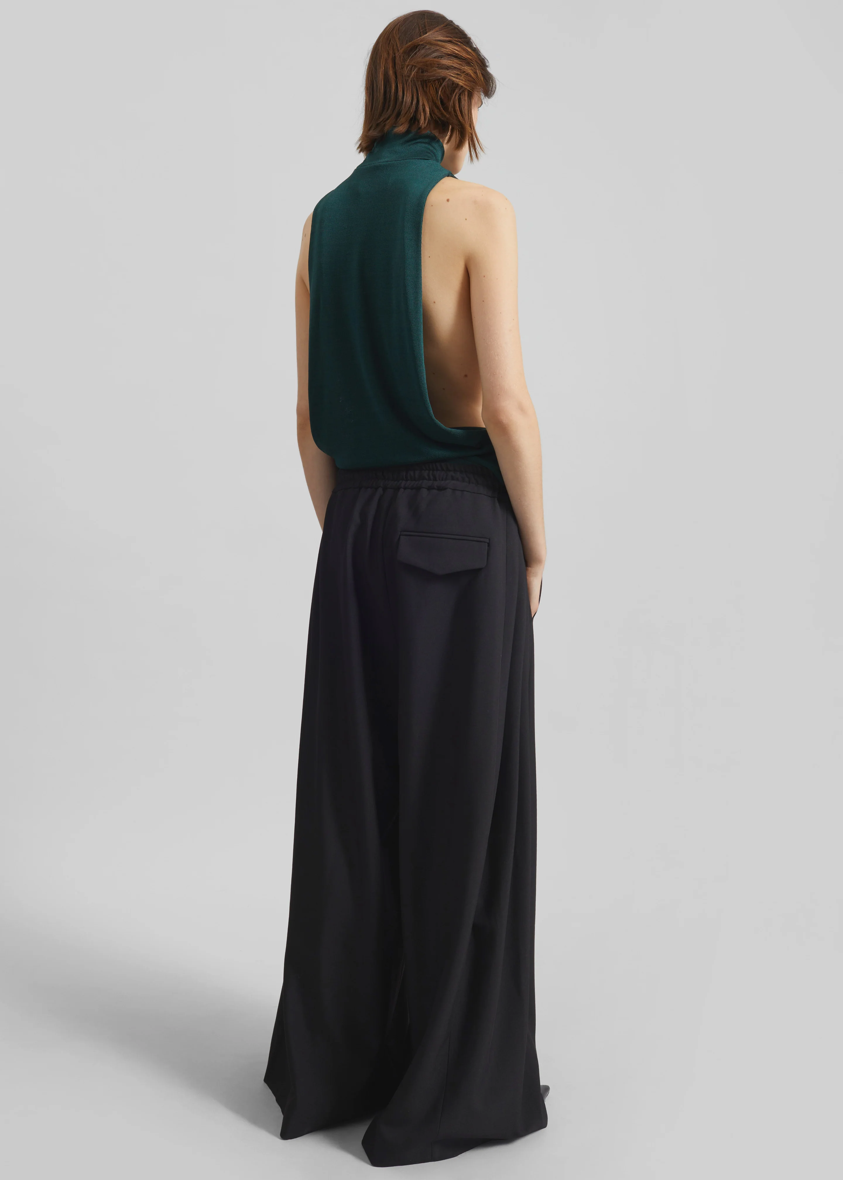 Corlen Pleated Wide Pants - Black - Image 8