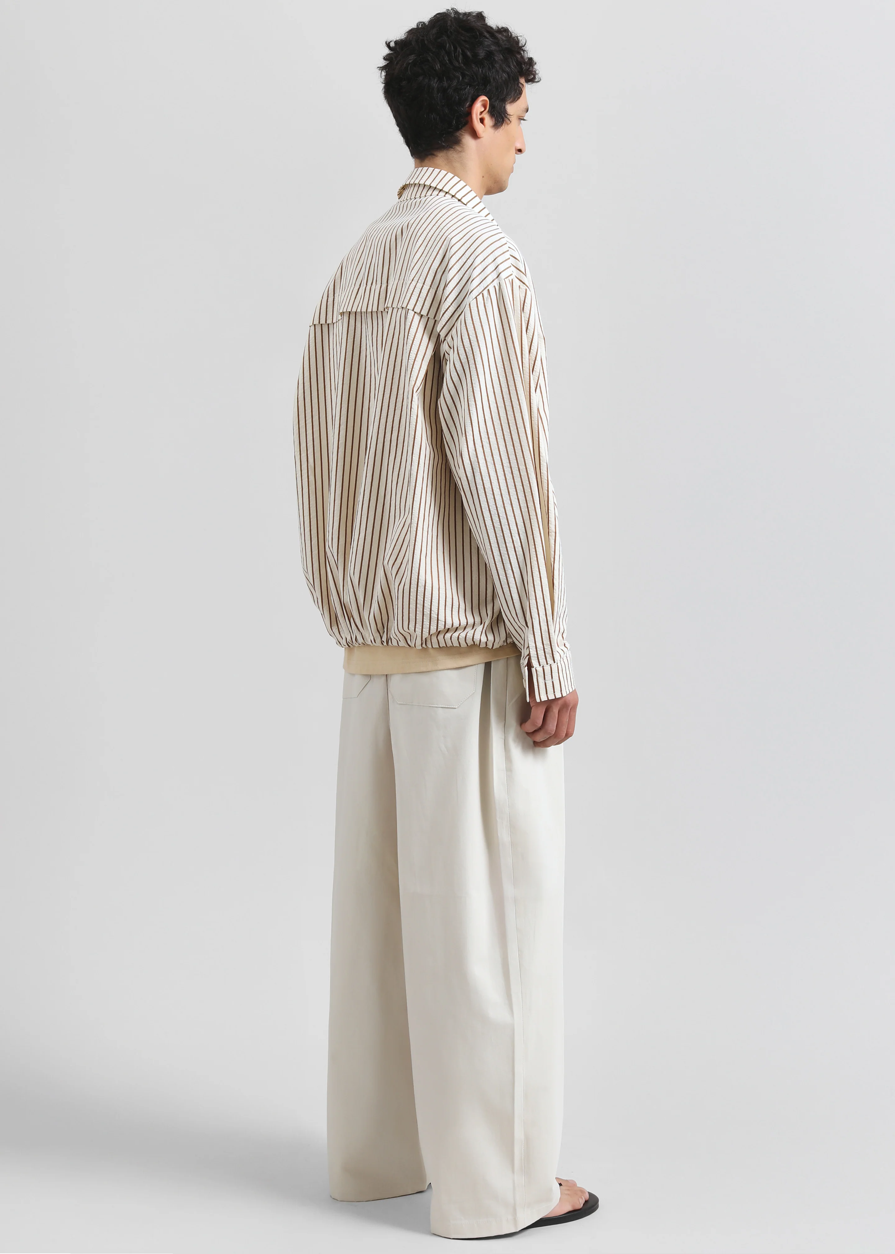 Corwin Shirt Jacket - Beige/Brown Stripe - Image 6