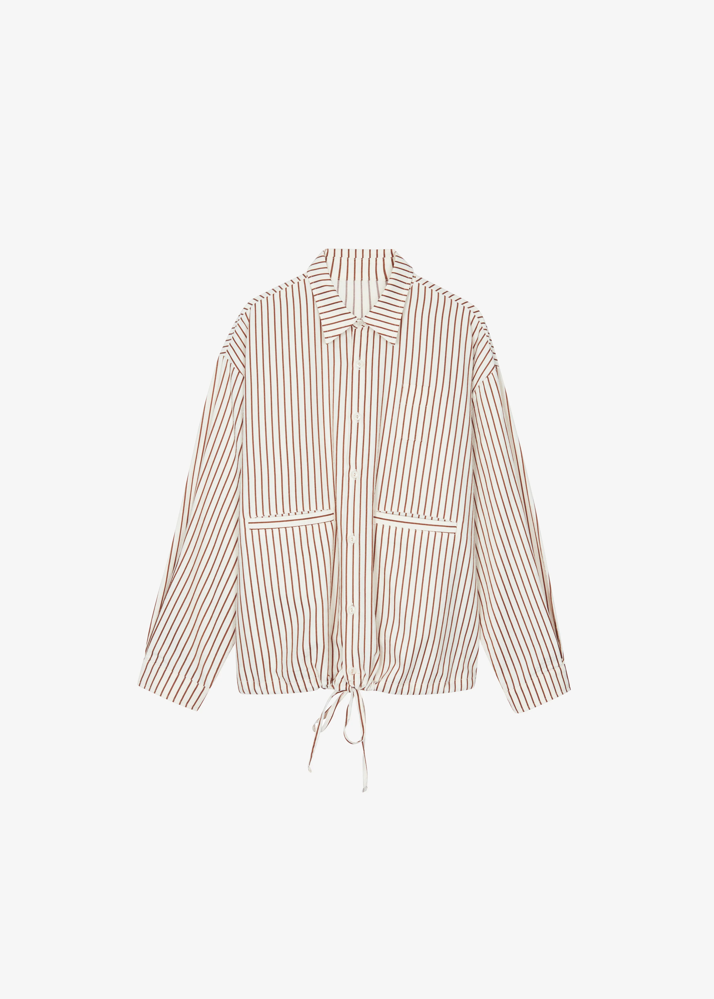 Corwin Shirt Jacket - Beige/Brown Stripe - Image 7