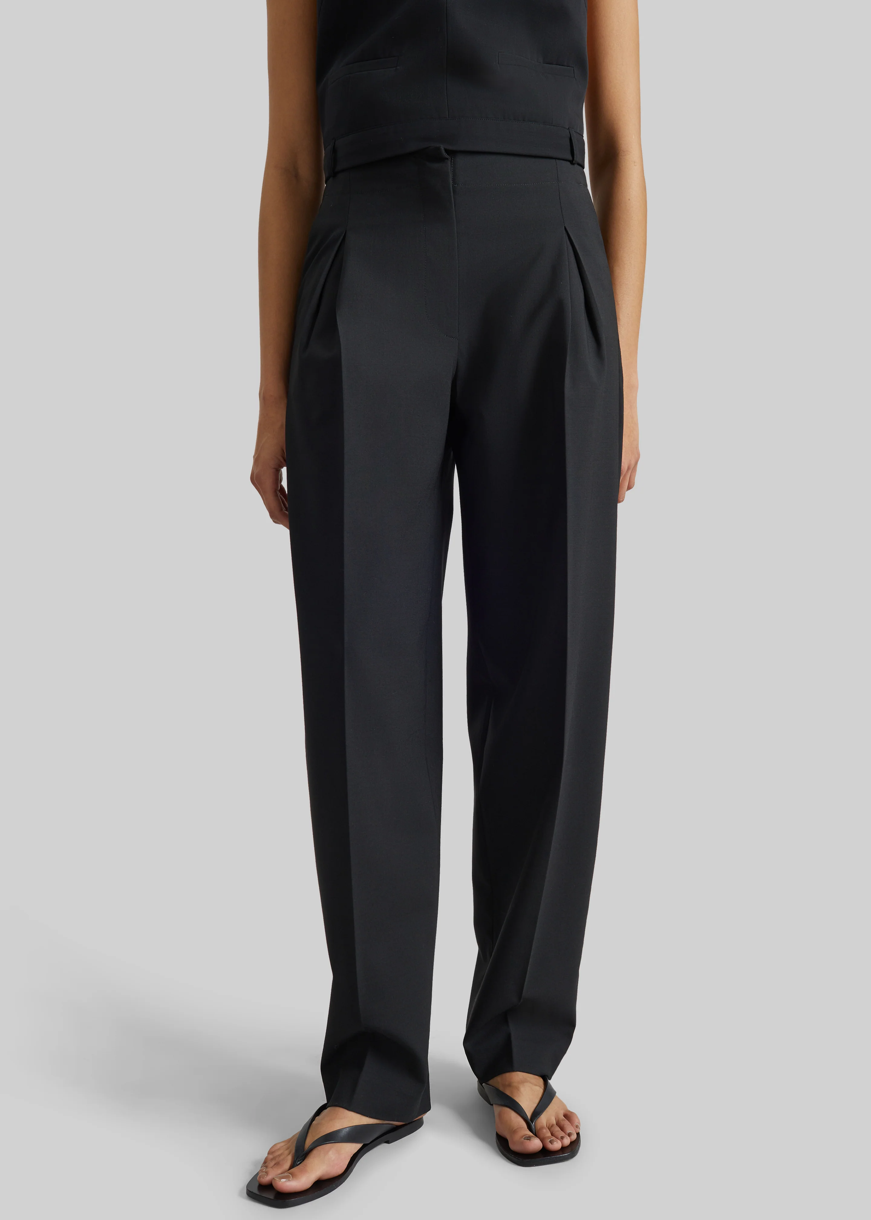 Covert Pleated Pants - Black - Image 3