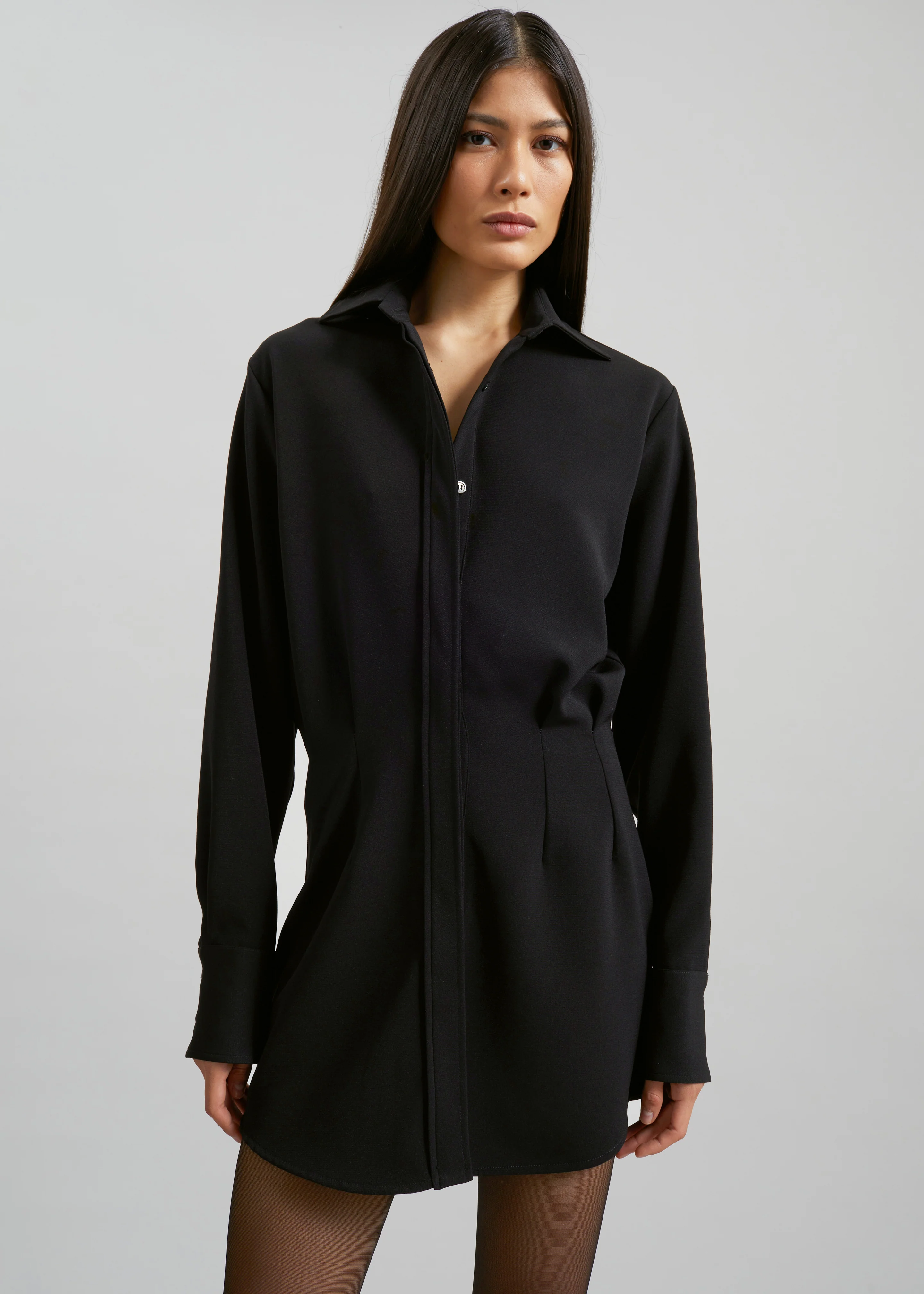 Covert Shirt Dress - Black - Image 4