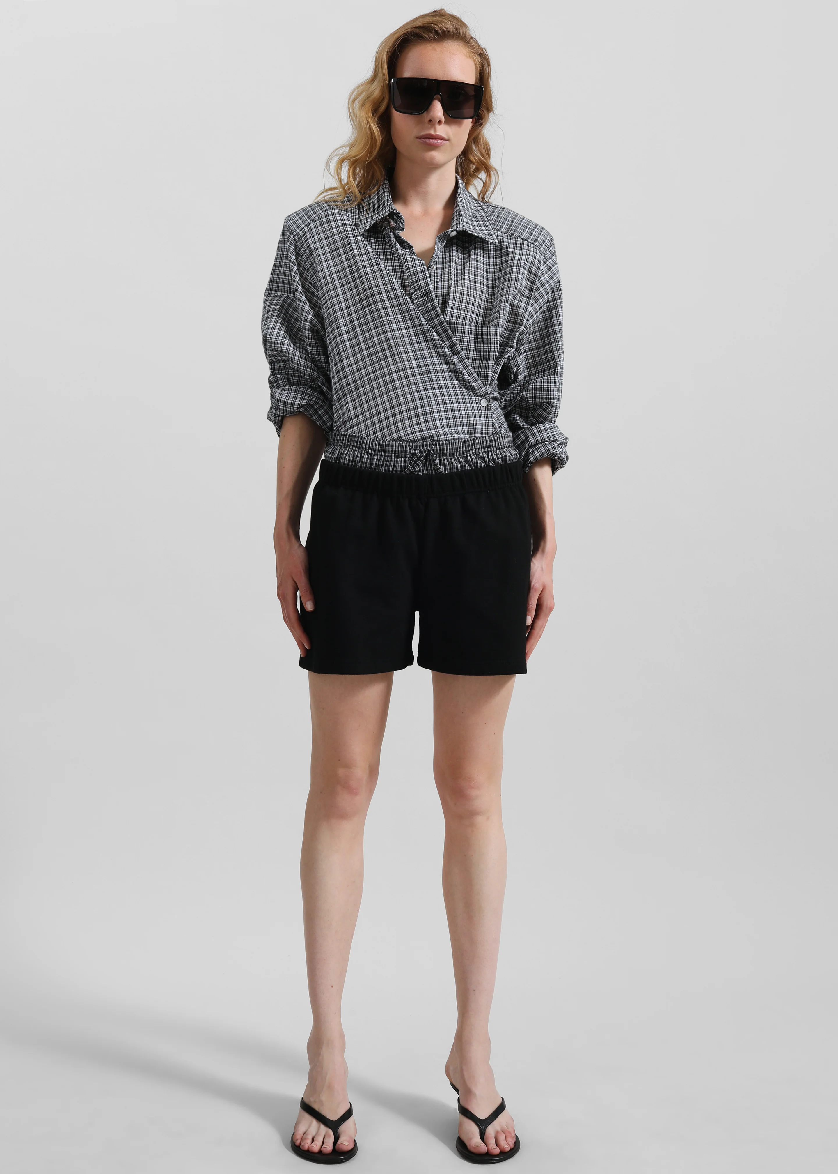 Cressy Double Waistband Shorts - Black - Image 5