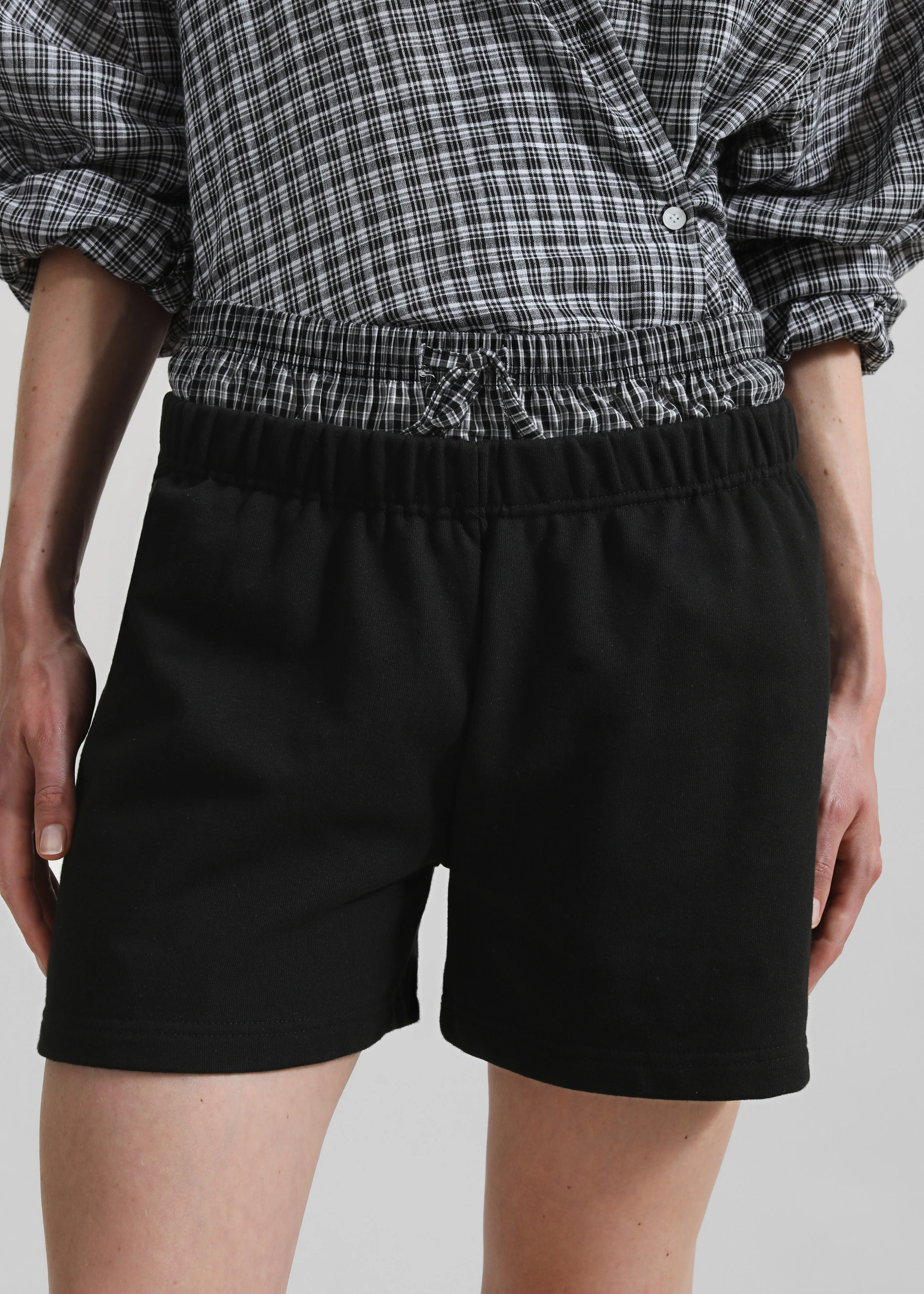 Cressy Double Waistband Shorts - Black - Image 6