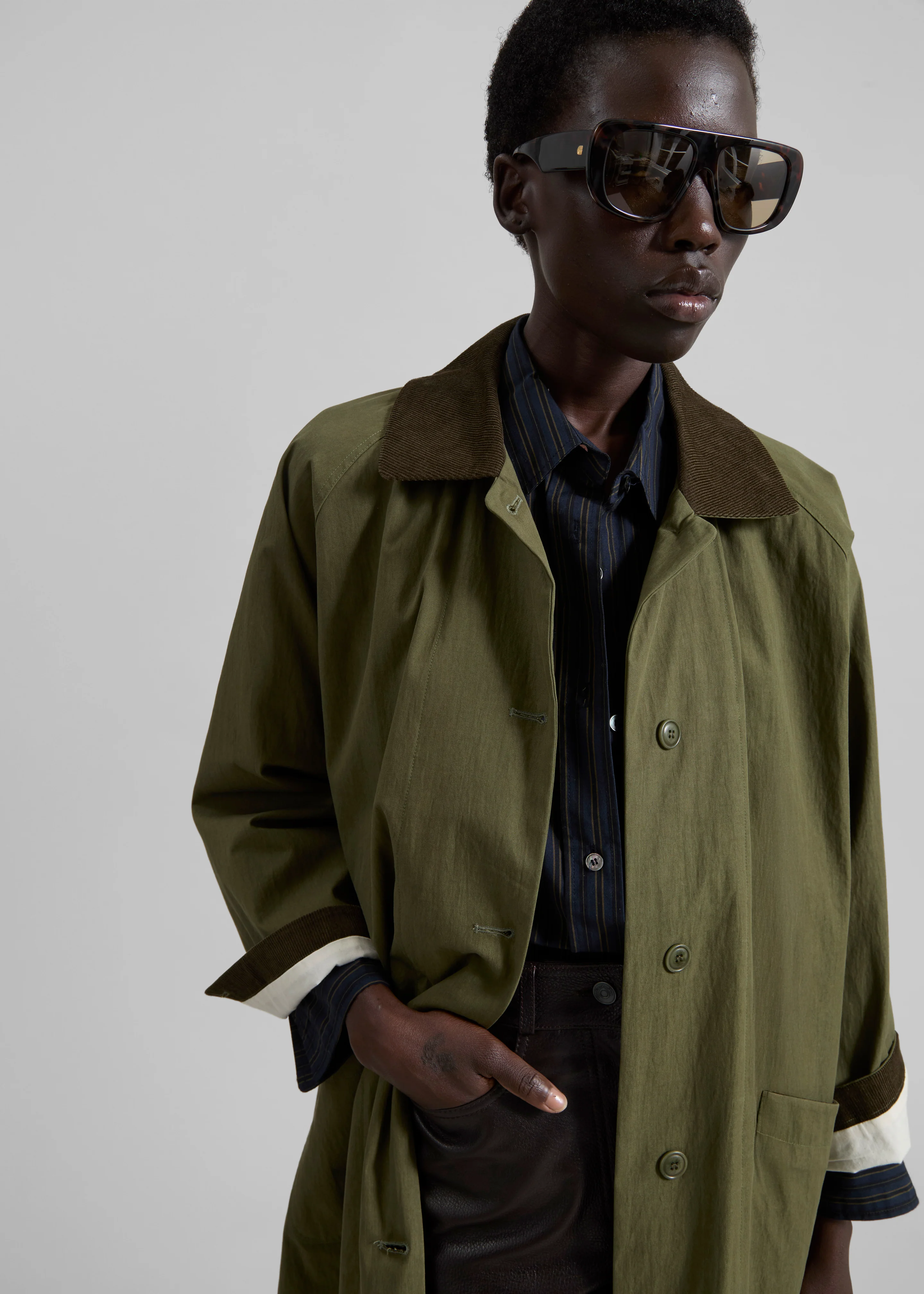 Crisnee Long Jacket - Olive - Image 2