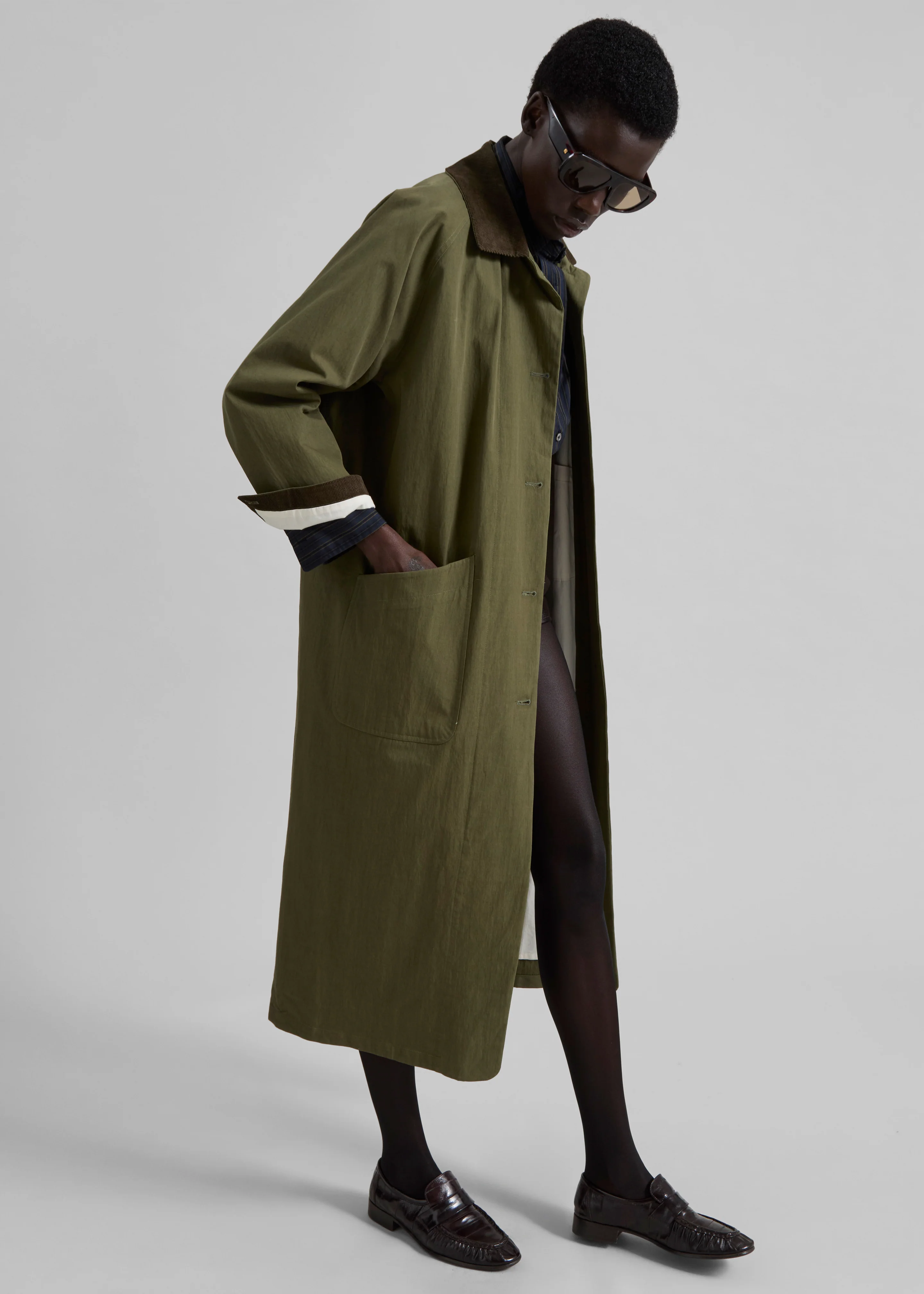 Crisnee Long Jacket - Olive - Image 3