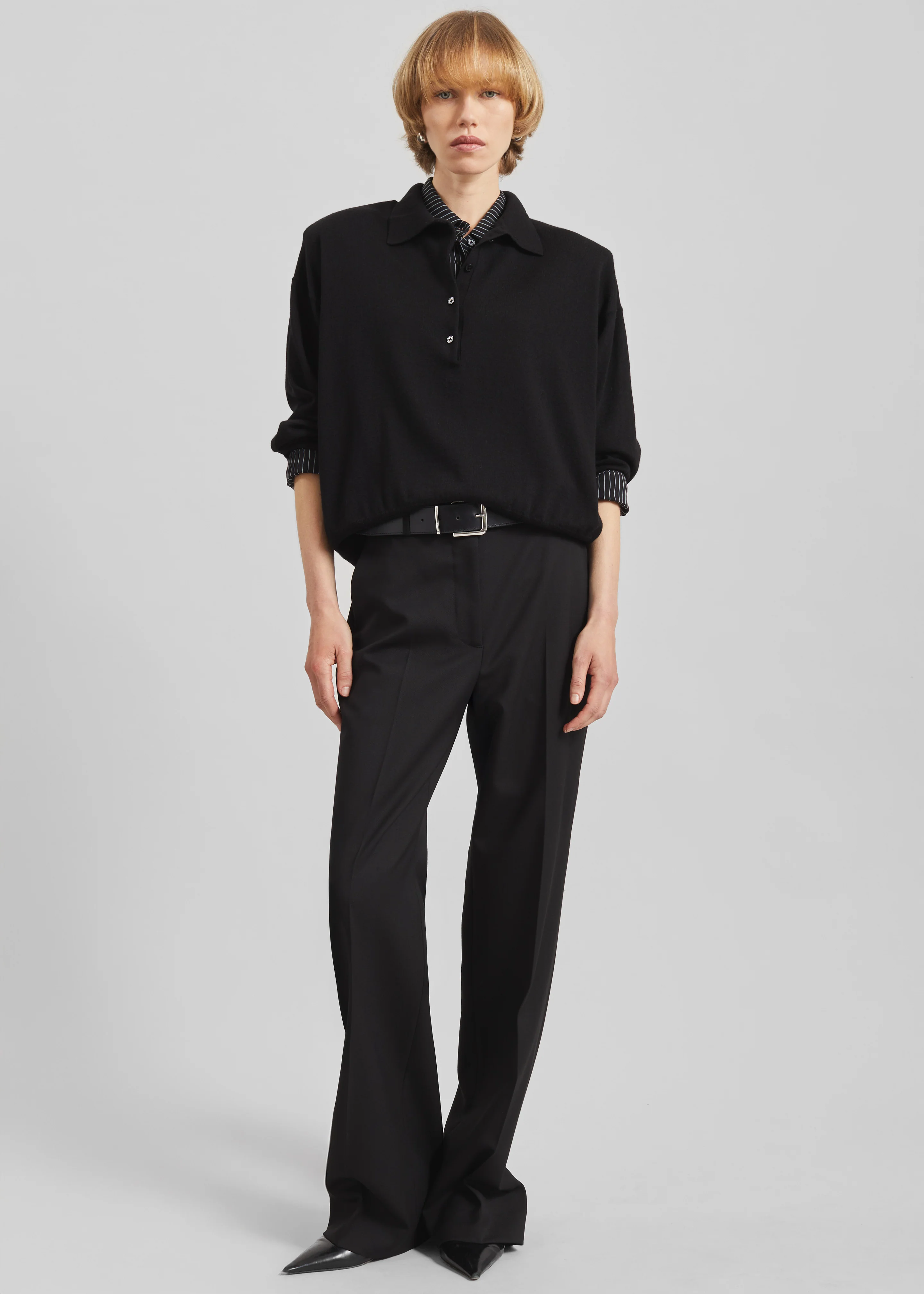 Croydon Padded Knit Polo - Black - Image 3