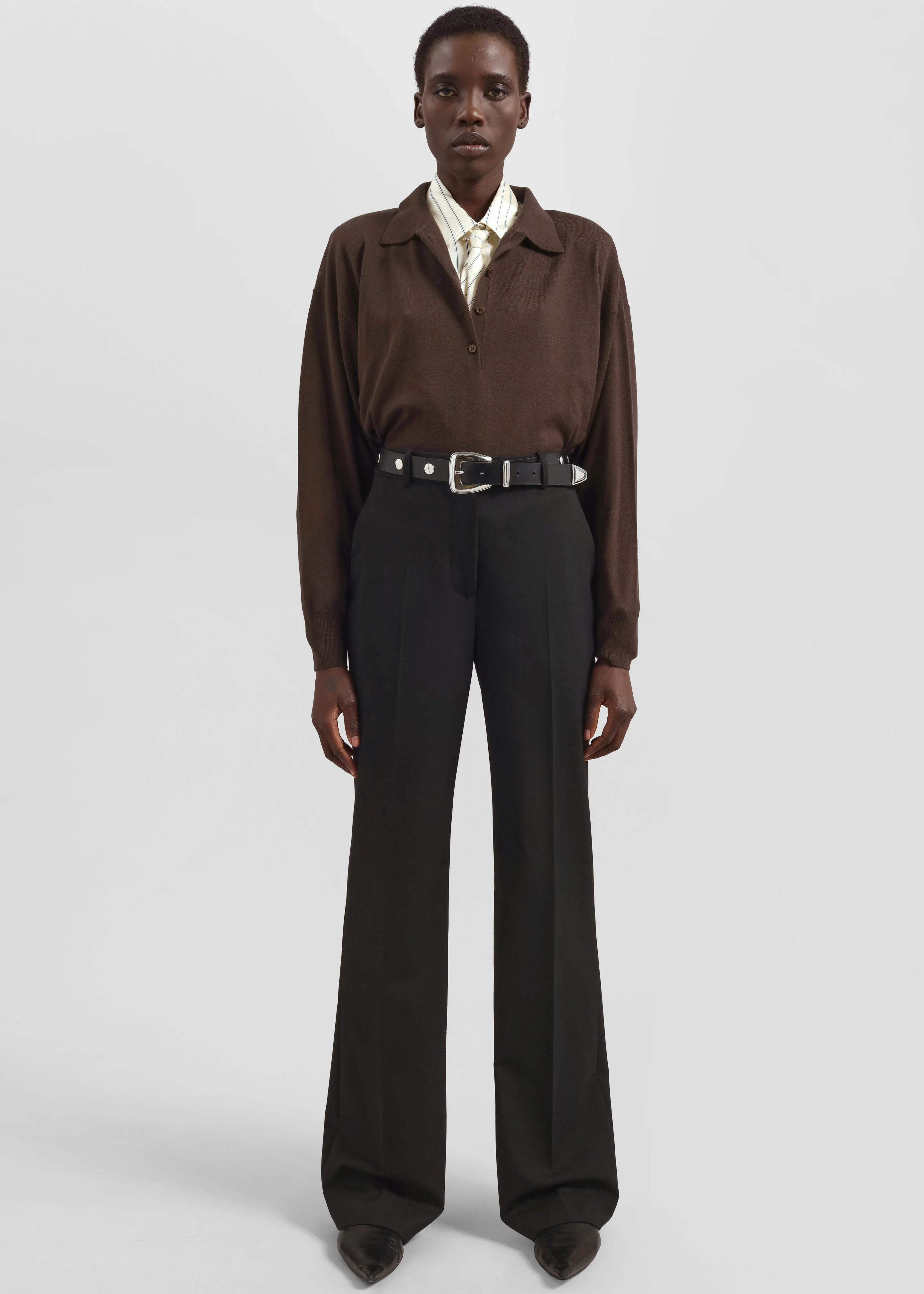 Croydon Padded Knit Polo - Brown - Image 3