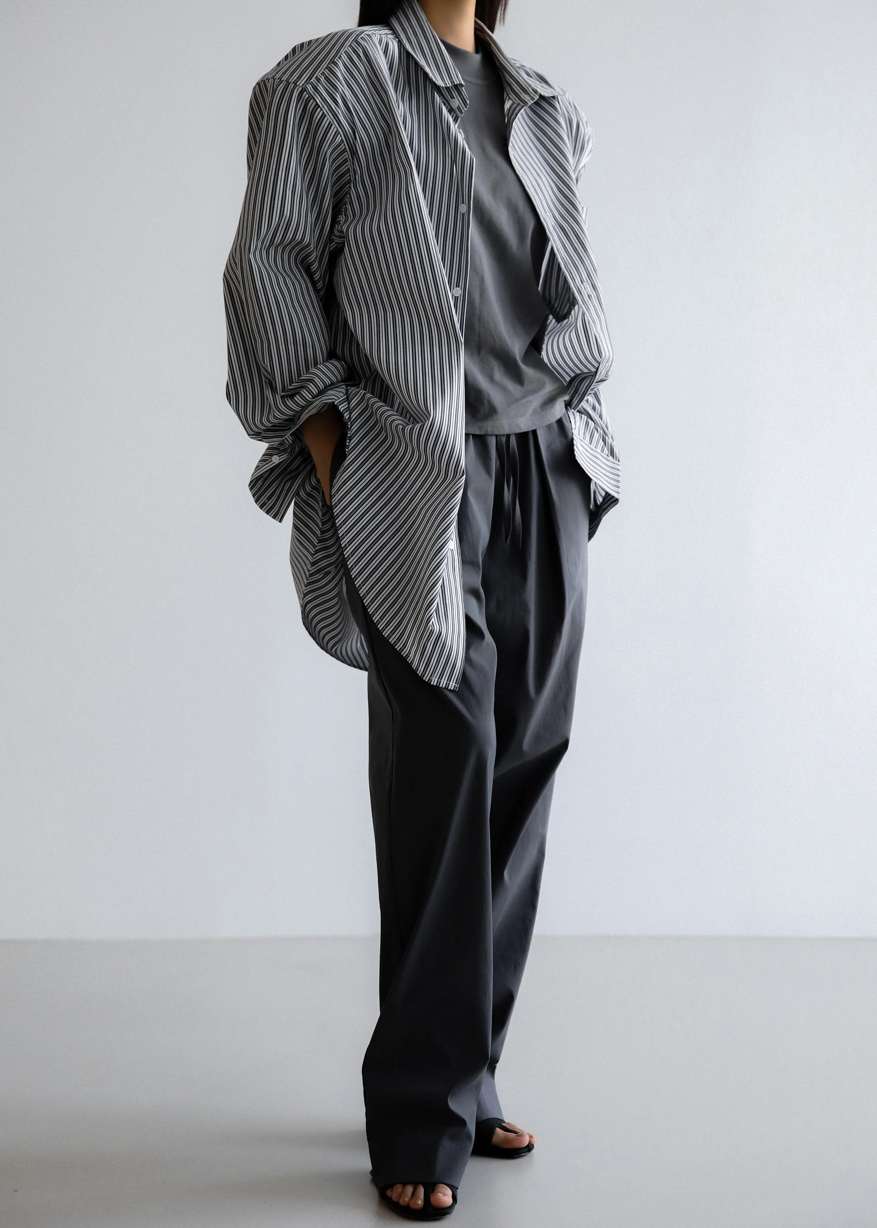 Cyrus Button Up Shirt - Black/White Stripe - Image 13