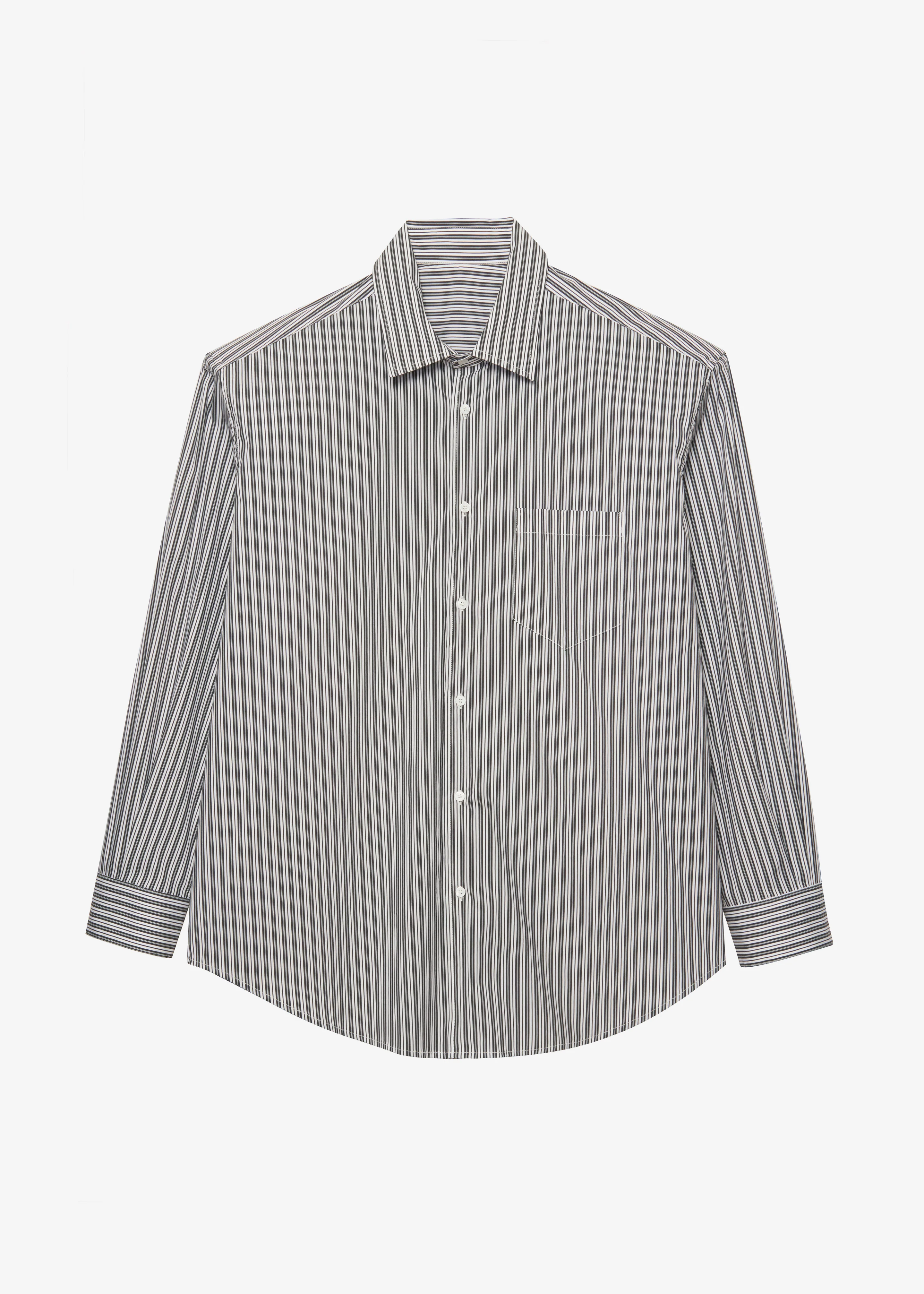 Cyrus Button Up Shirt - Black/White Stripe - Image 15