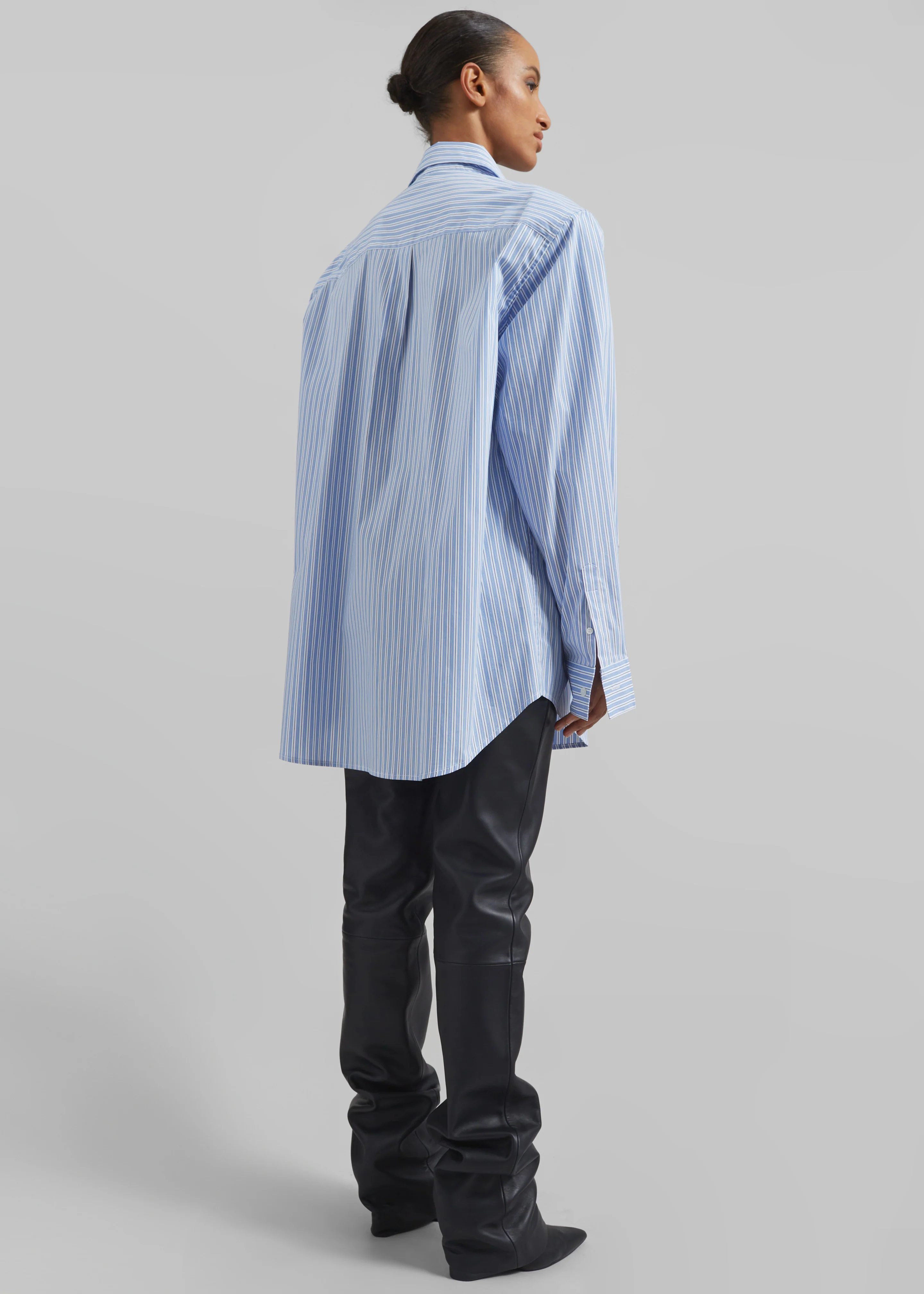 Cyrus Button Up Shirt - Blue/White Stripe - Image 6