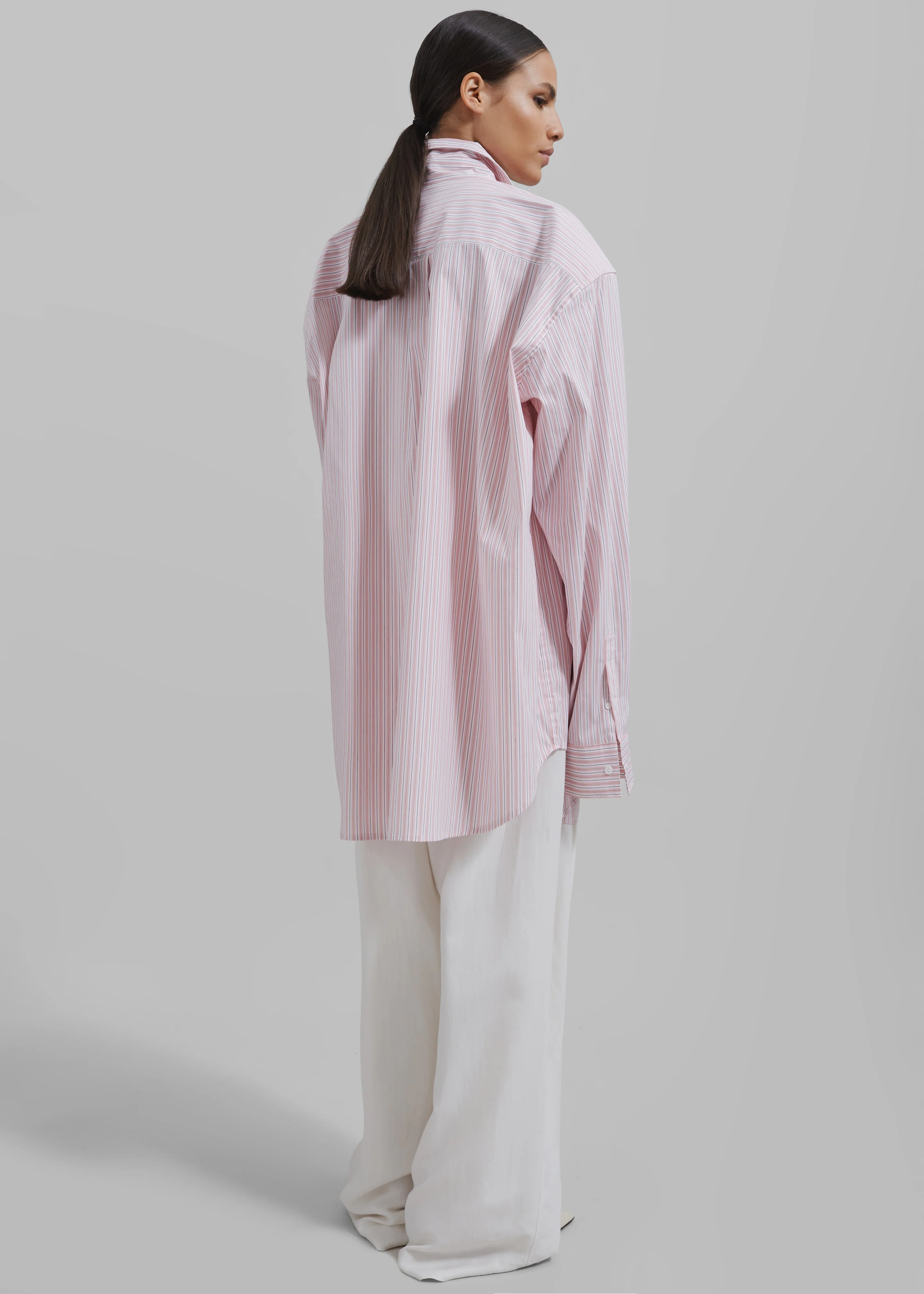 Cyrus Button Up Shirt - Pink/White Stripe - Image 15