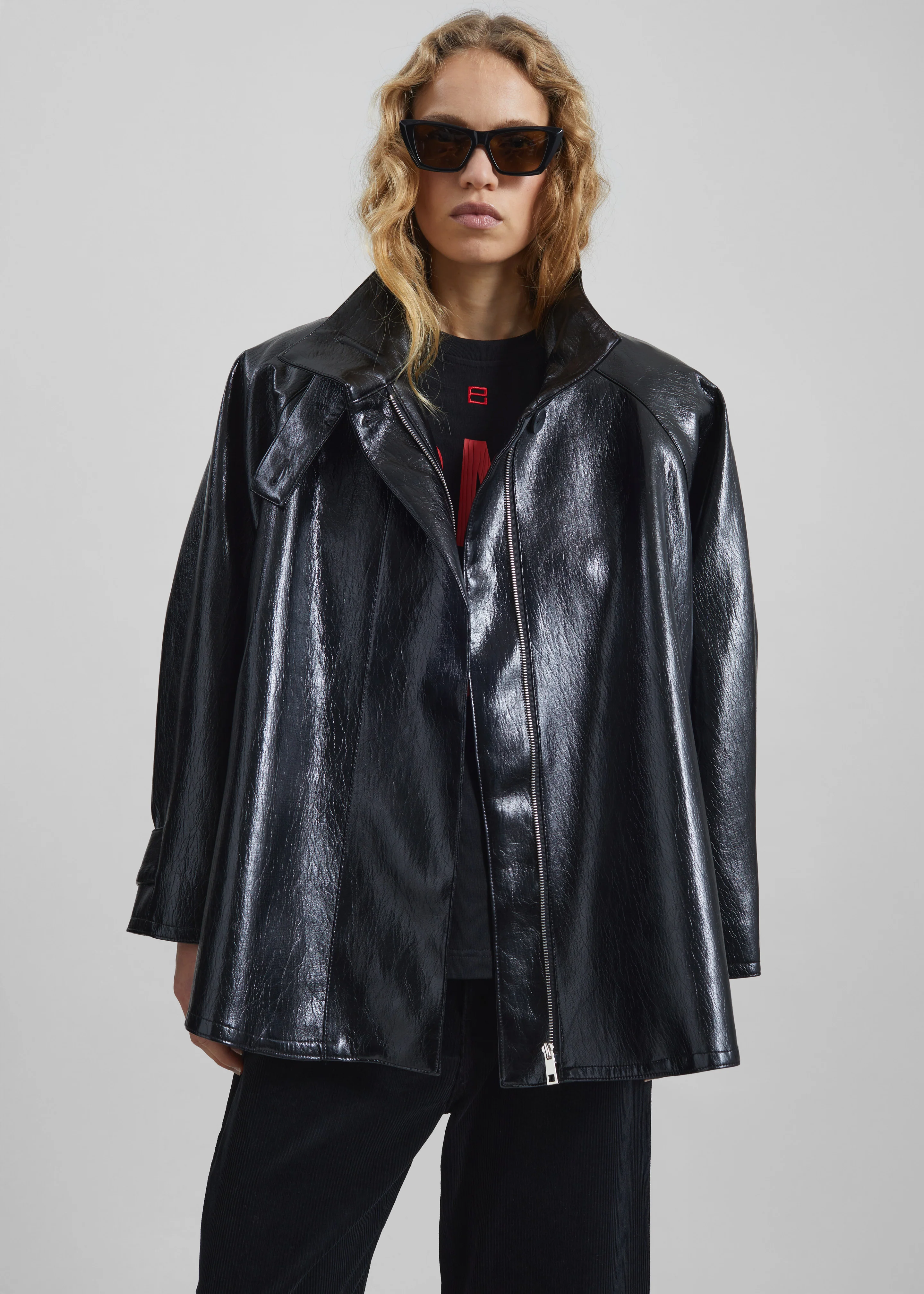 Dalaro Faux Leather Swing Jacket - Black - Image 5