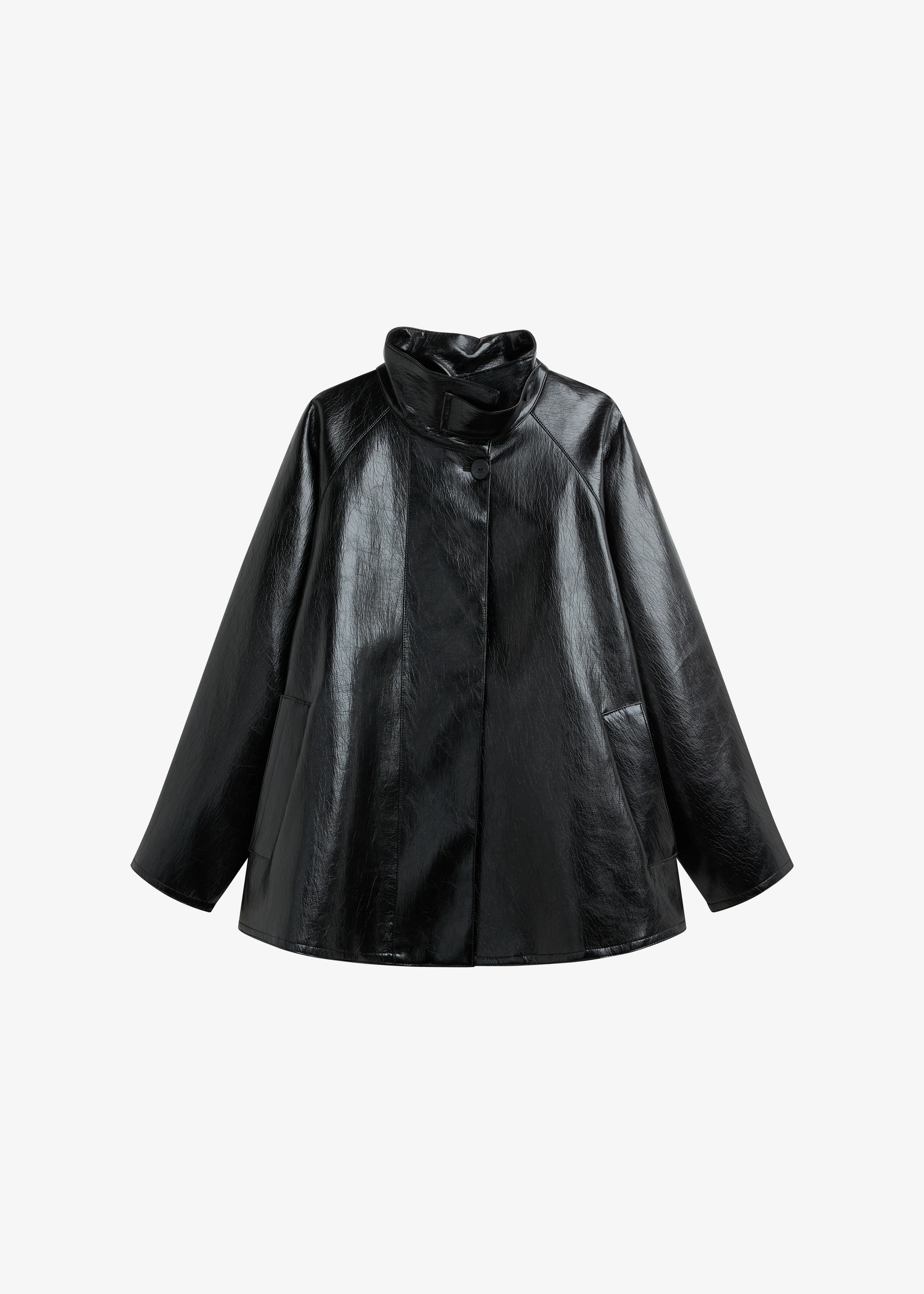 Dalaro Faux Leather Swing Jacket - Black - Image 7