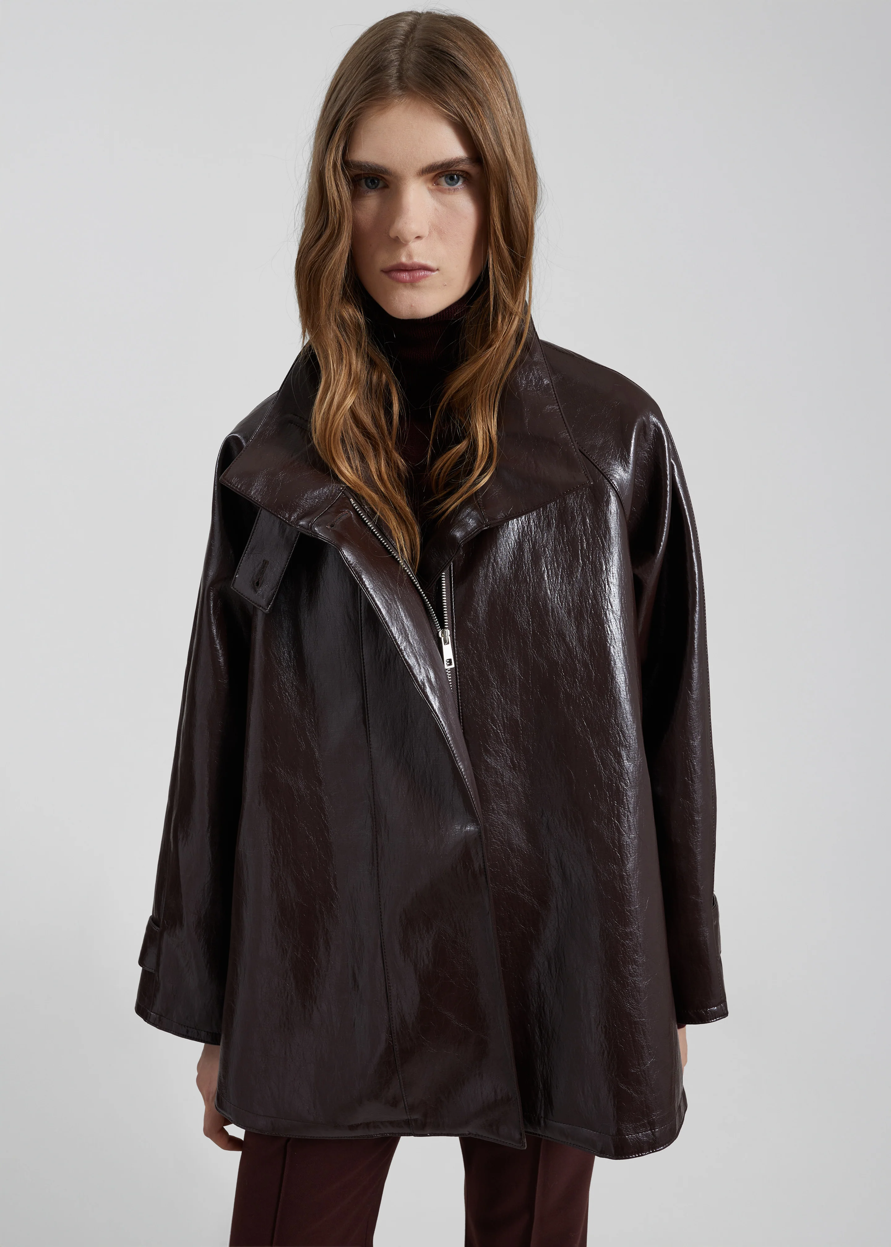 Dalaro Faux Leather Swing Jacket - Burgundy - Image 4
