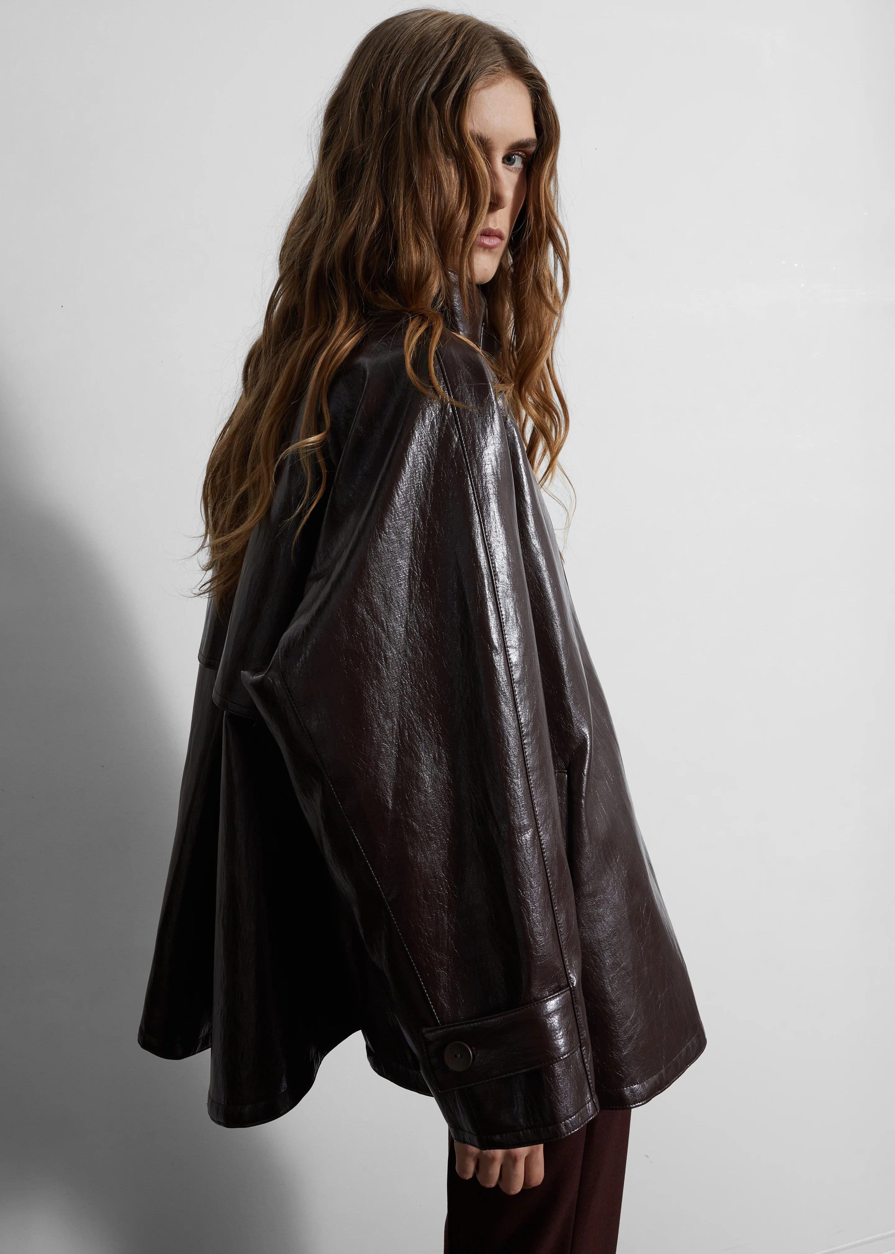 Dalaro Faux Leather Swing Jacket - Burgundy - Image 7