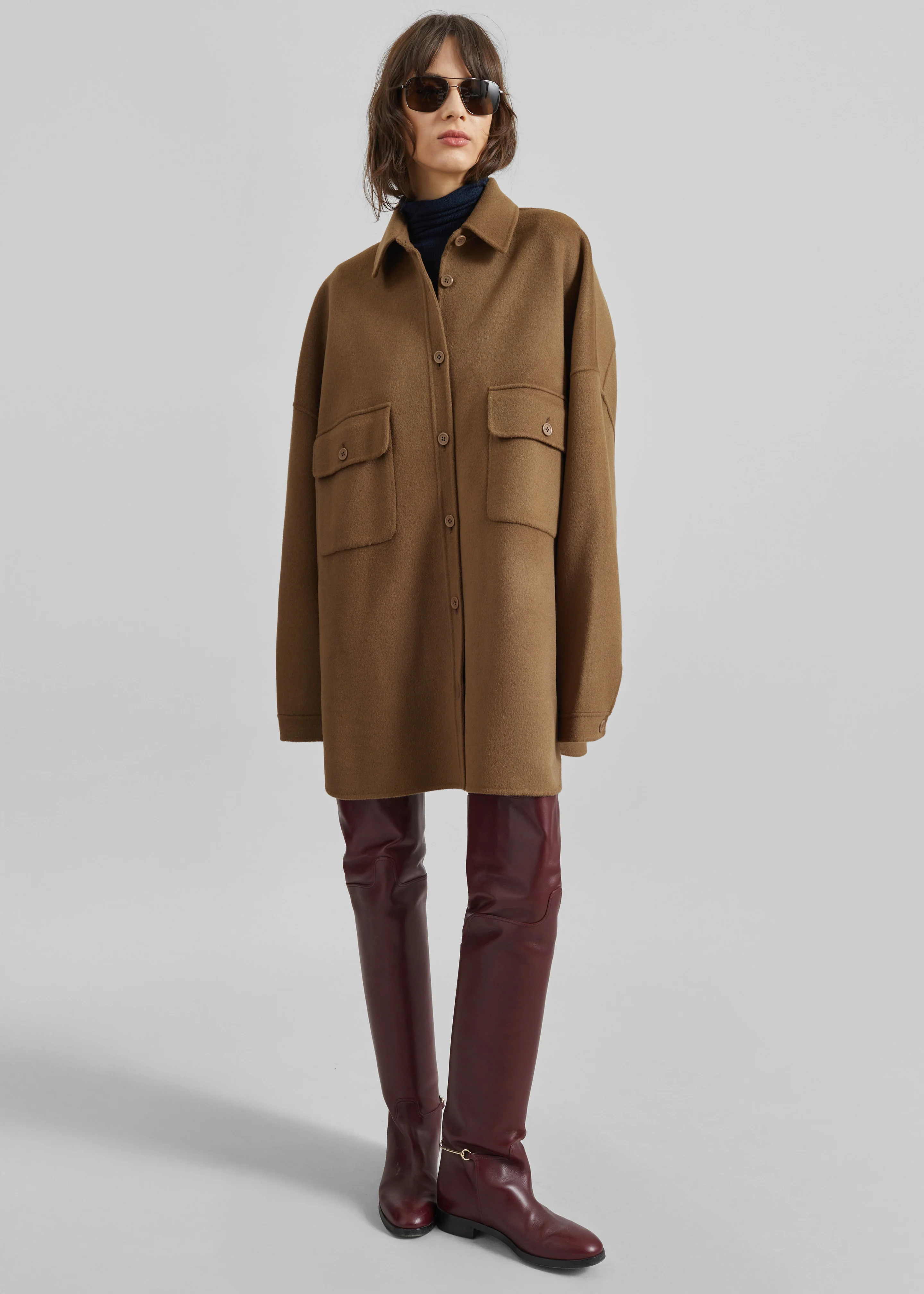 Dallas Wool Overshirt - Camel - Image 2
