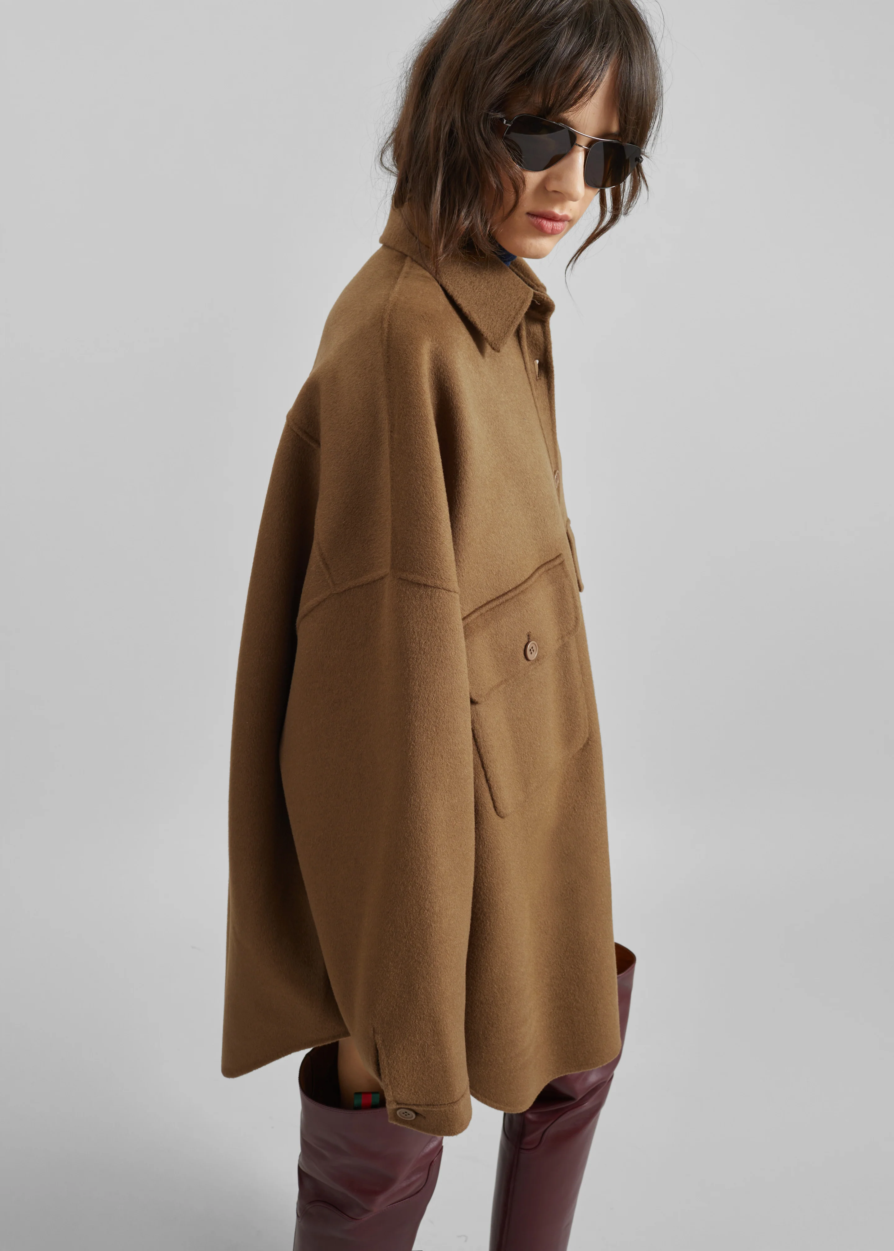 Dallas Wool Overshirt - Camel - Image 3