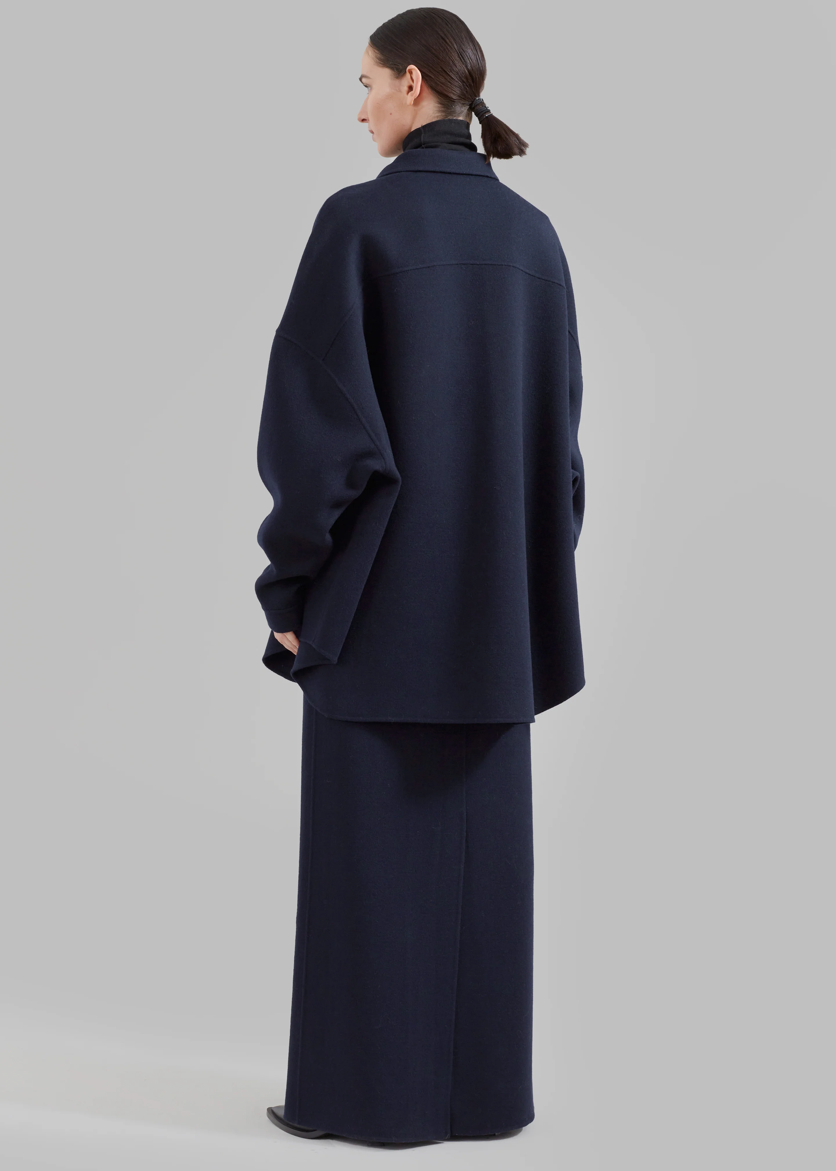 Dallas Wool Overshirt - Navy - Image 7