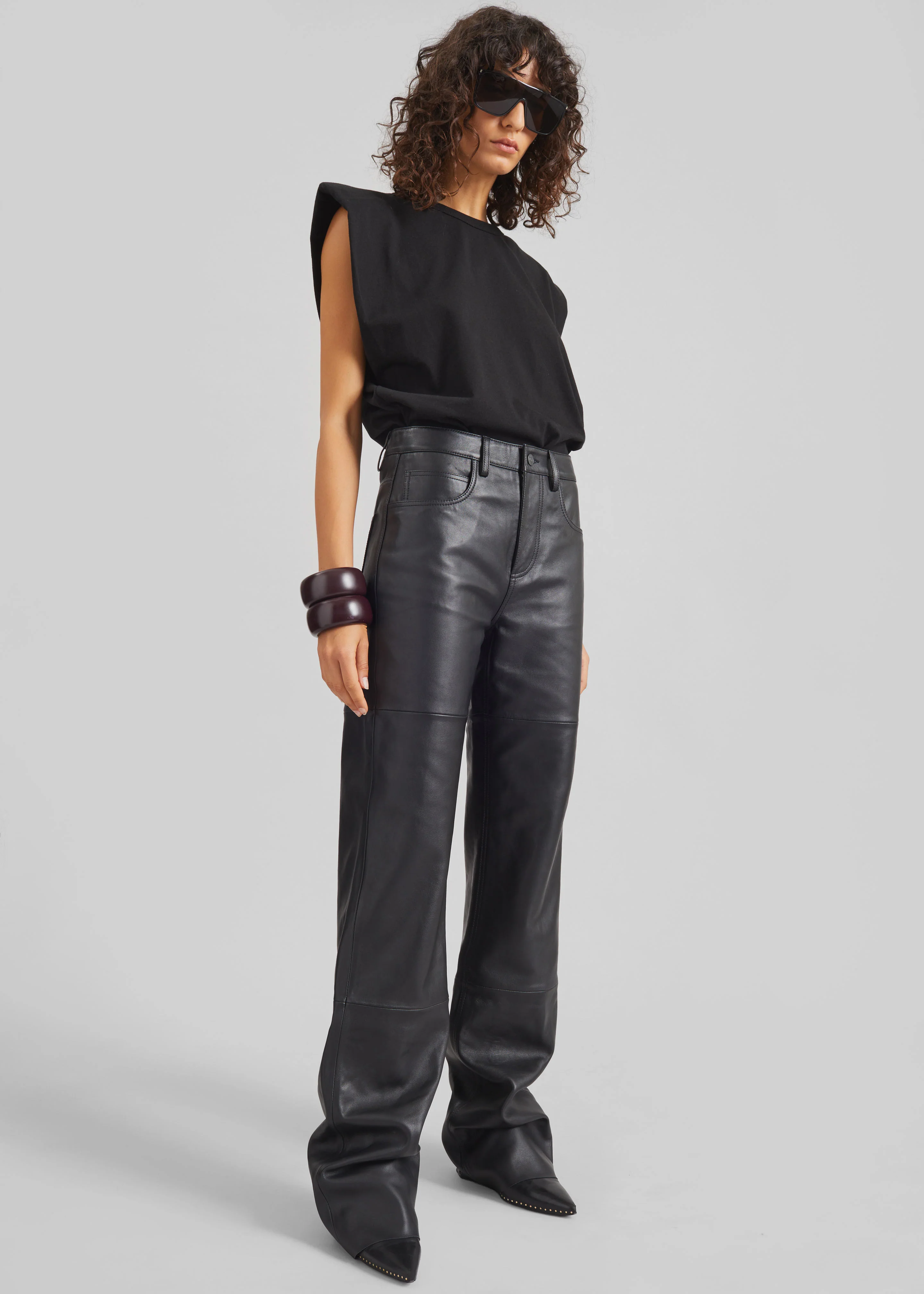 Dalston Leather Pants - Black - Image 5
