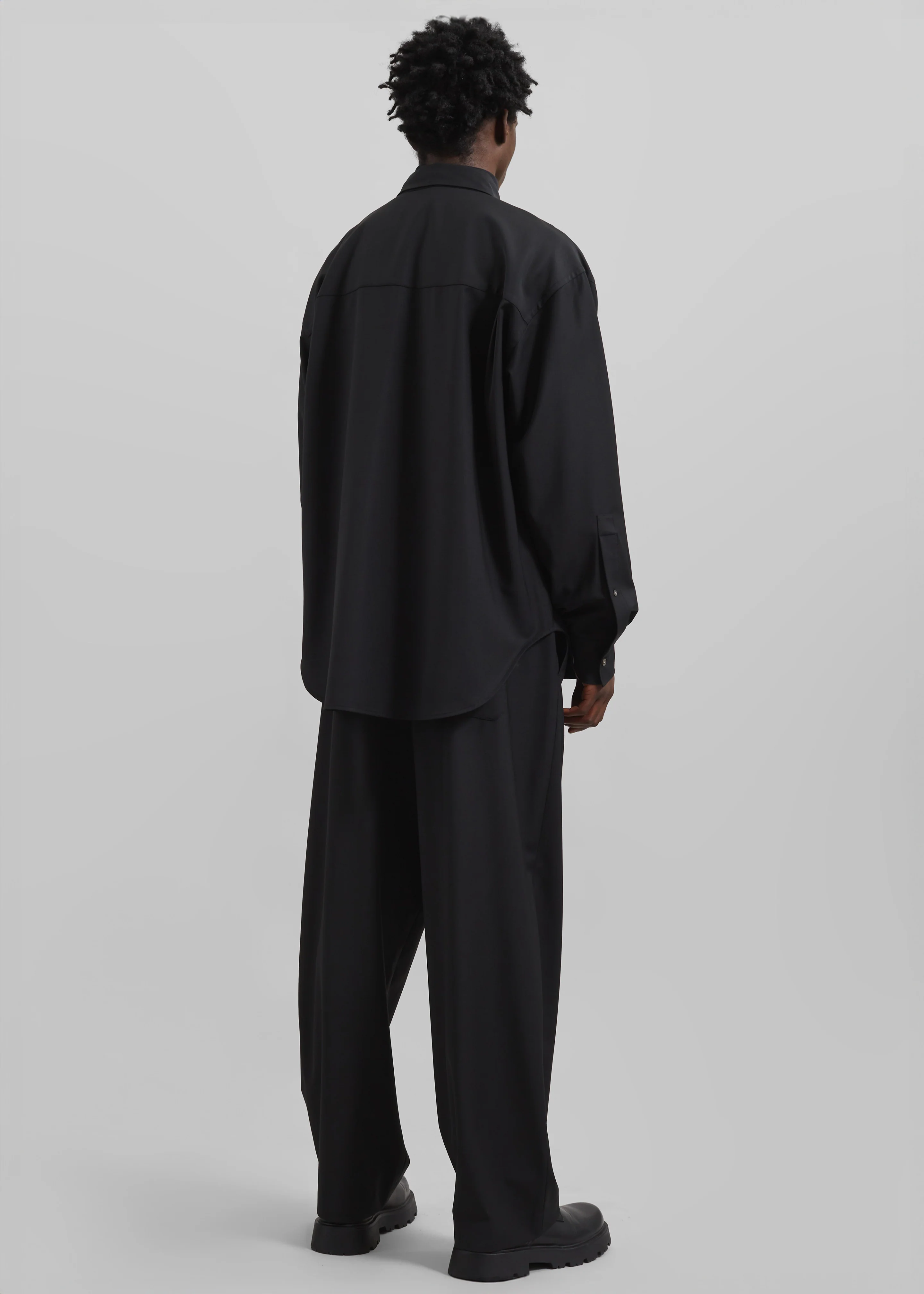 Dalton Wool Blend Shirt - Black - Image 8