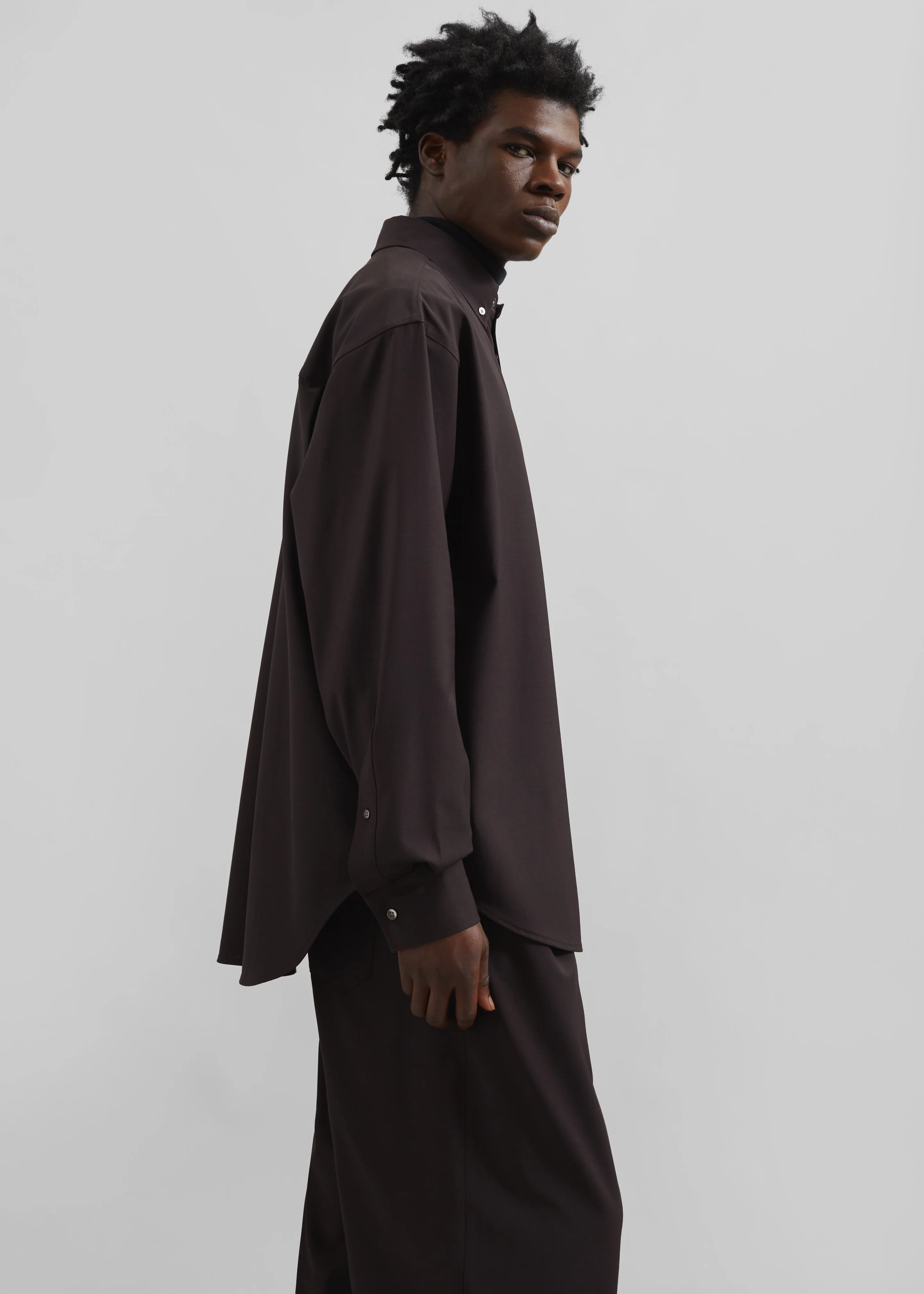 Dalton Wool Blend Shirt - Brown - Image 4