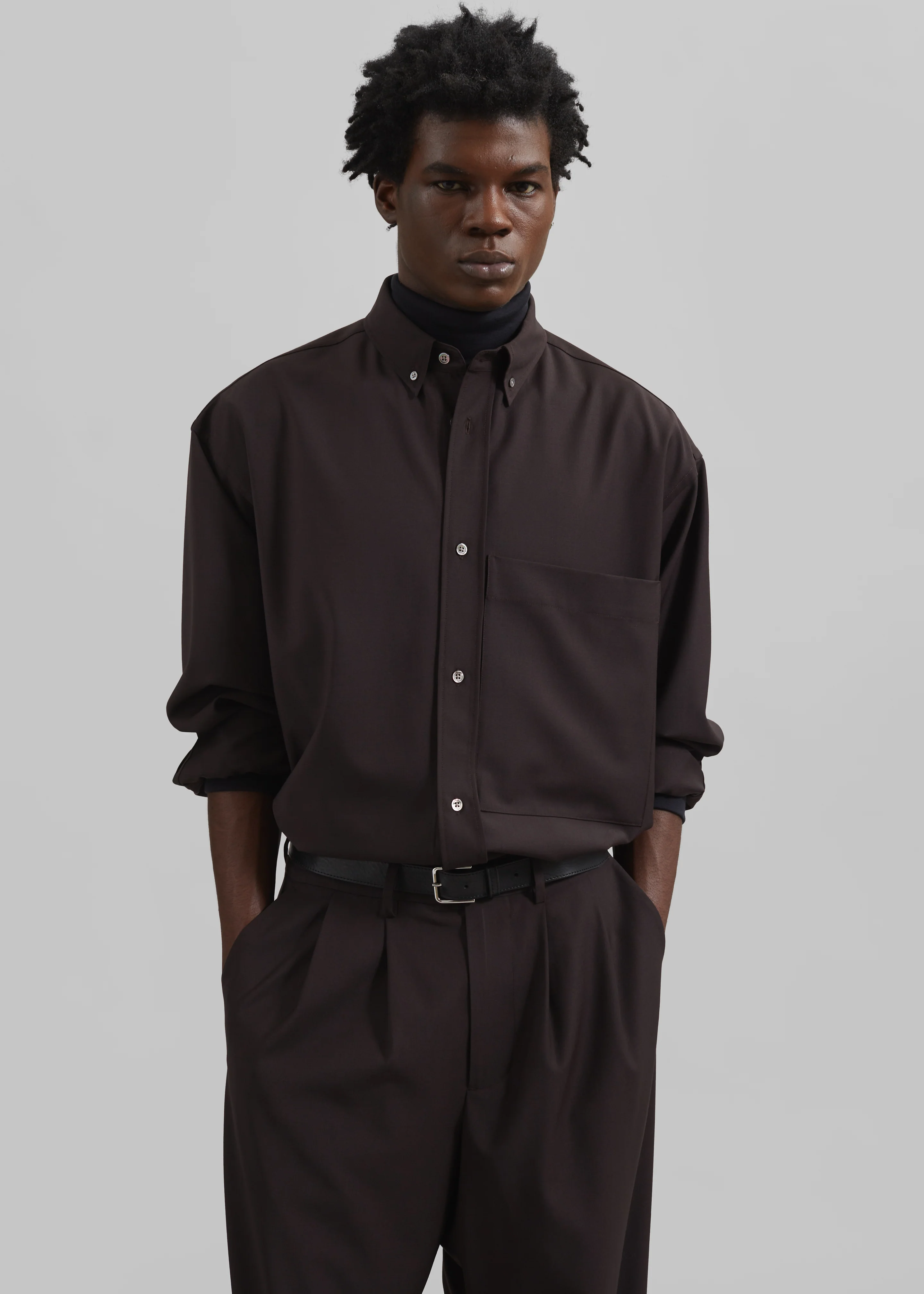 Dalton Wool Blend Shirt - Brown - Image 5