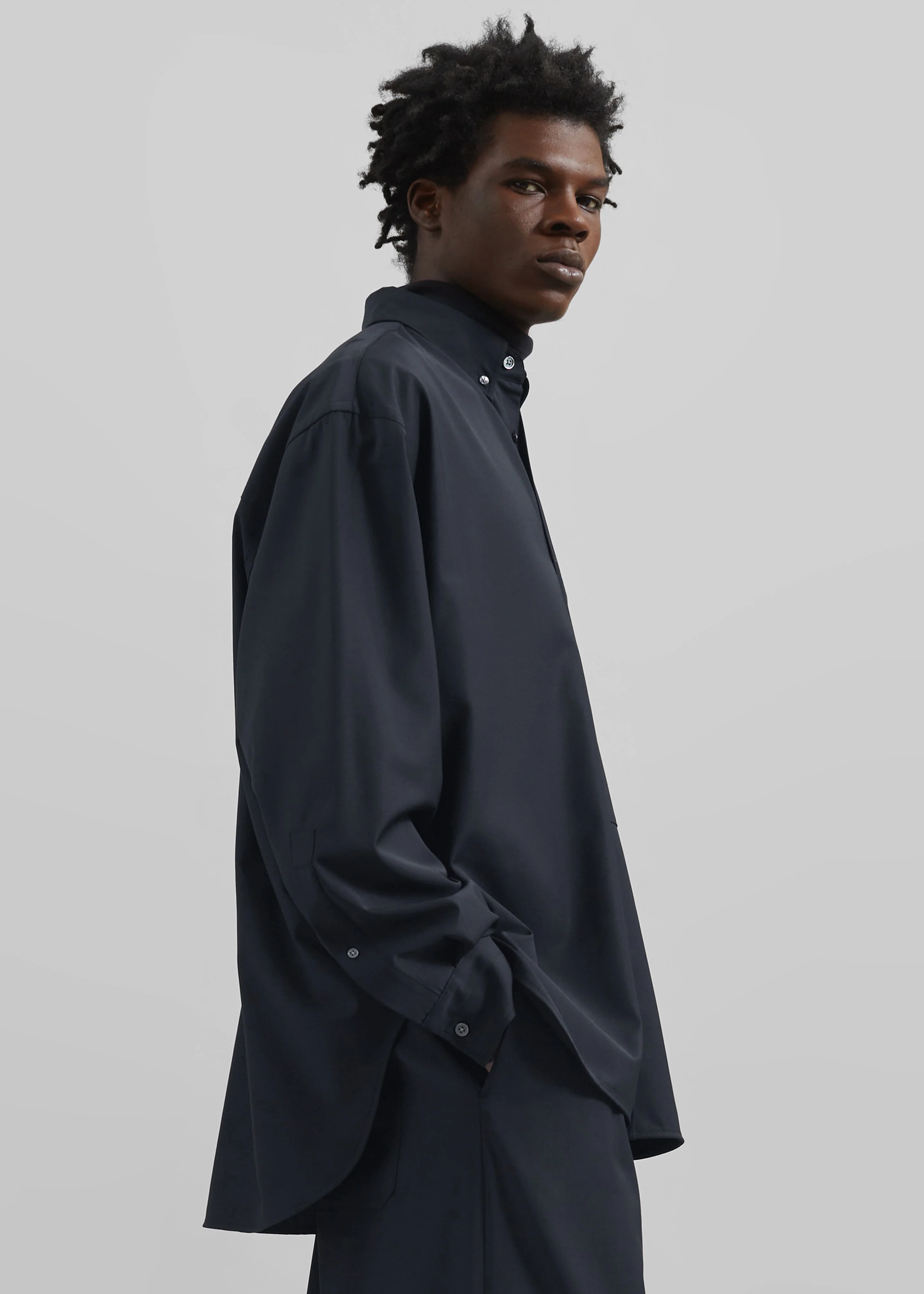 Dalton Wool Blend Shirt - Dark Navy - Image 5