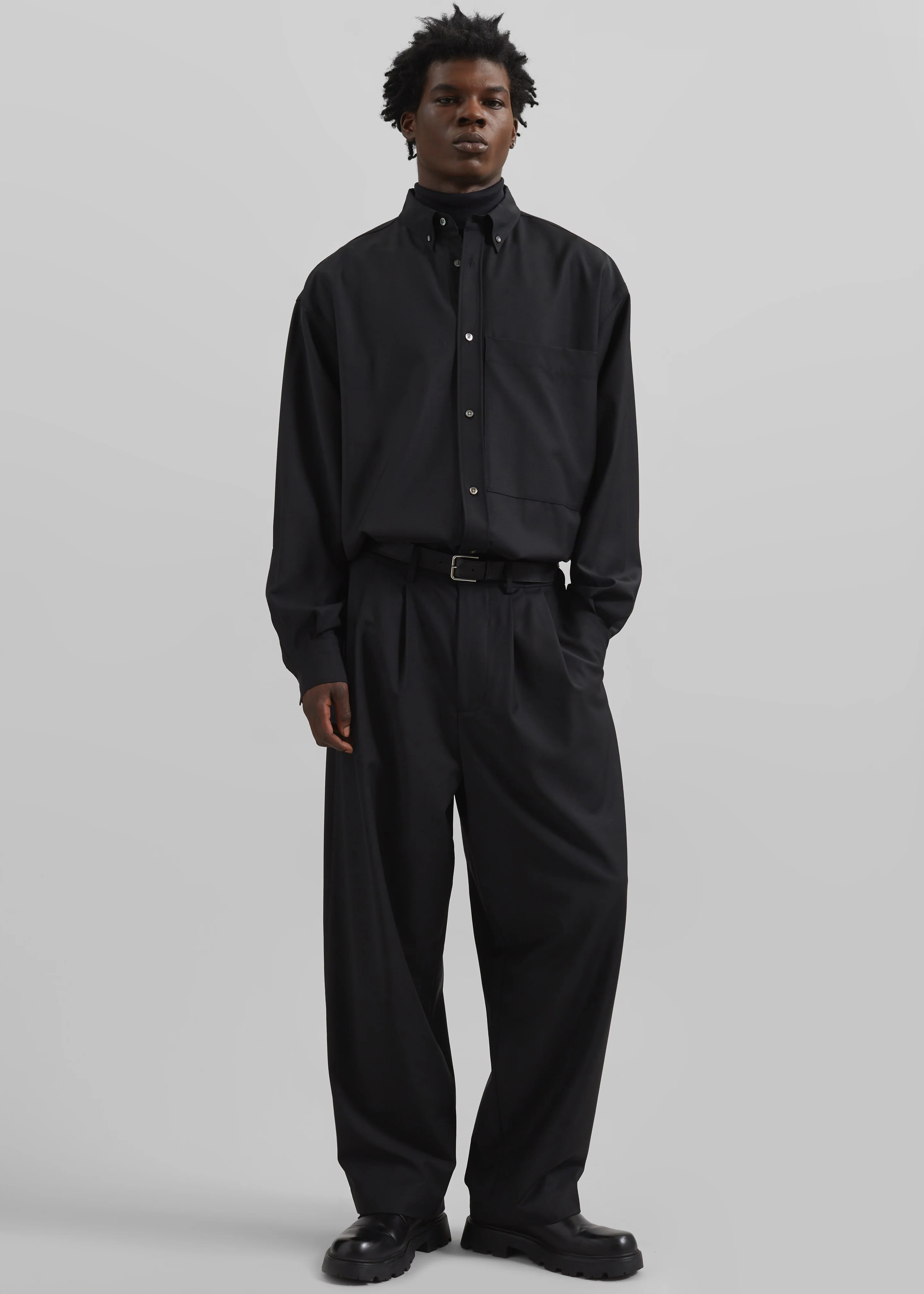 Dalton Wool Blend Trousers - Black - Image 2