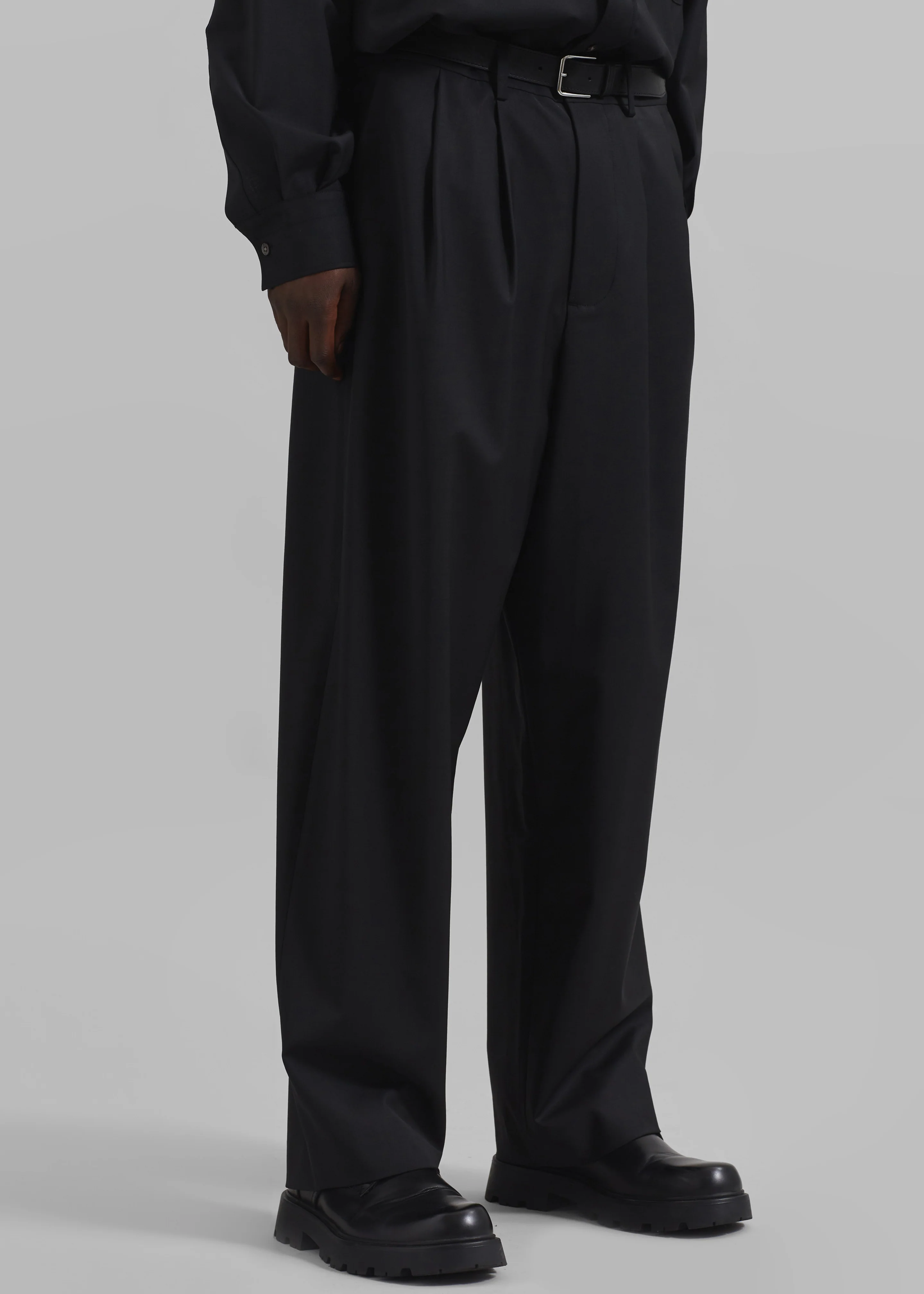 Dalton Wool Blend Trousers - Black - Image 3