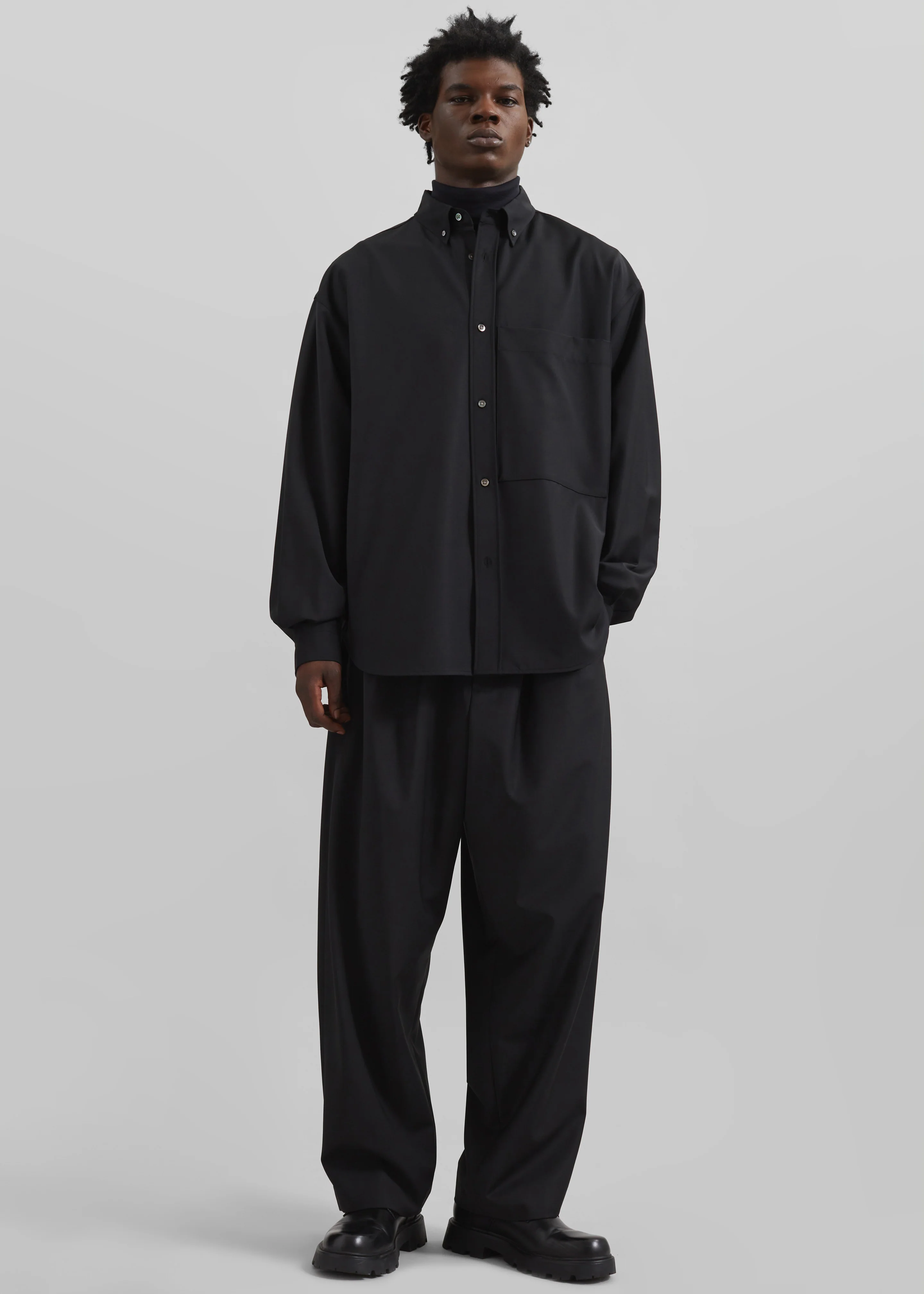 Dalton Wool Blend Trousers - Black - Image 7