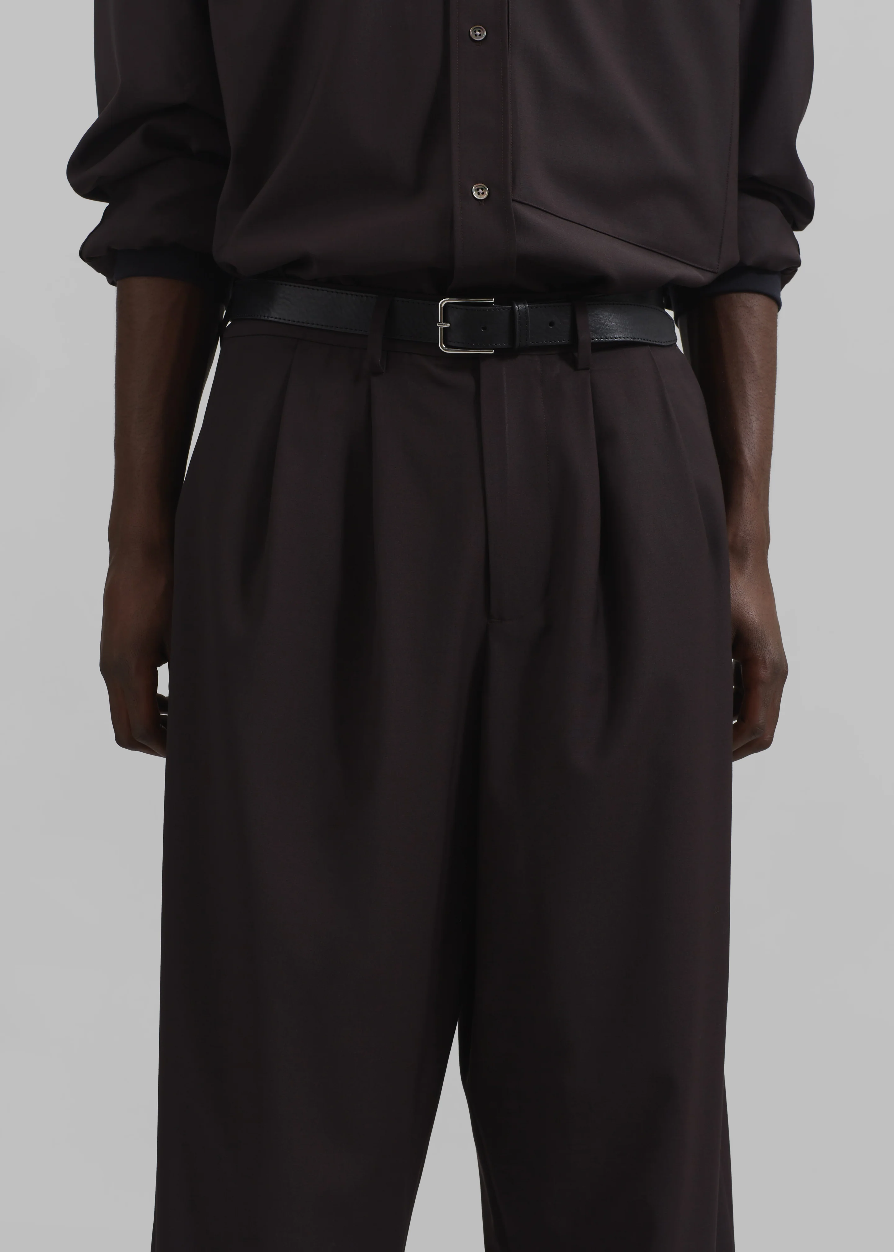 Dalton Wool Blend Trousers - Brown - Image 2