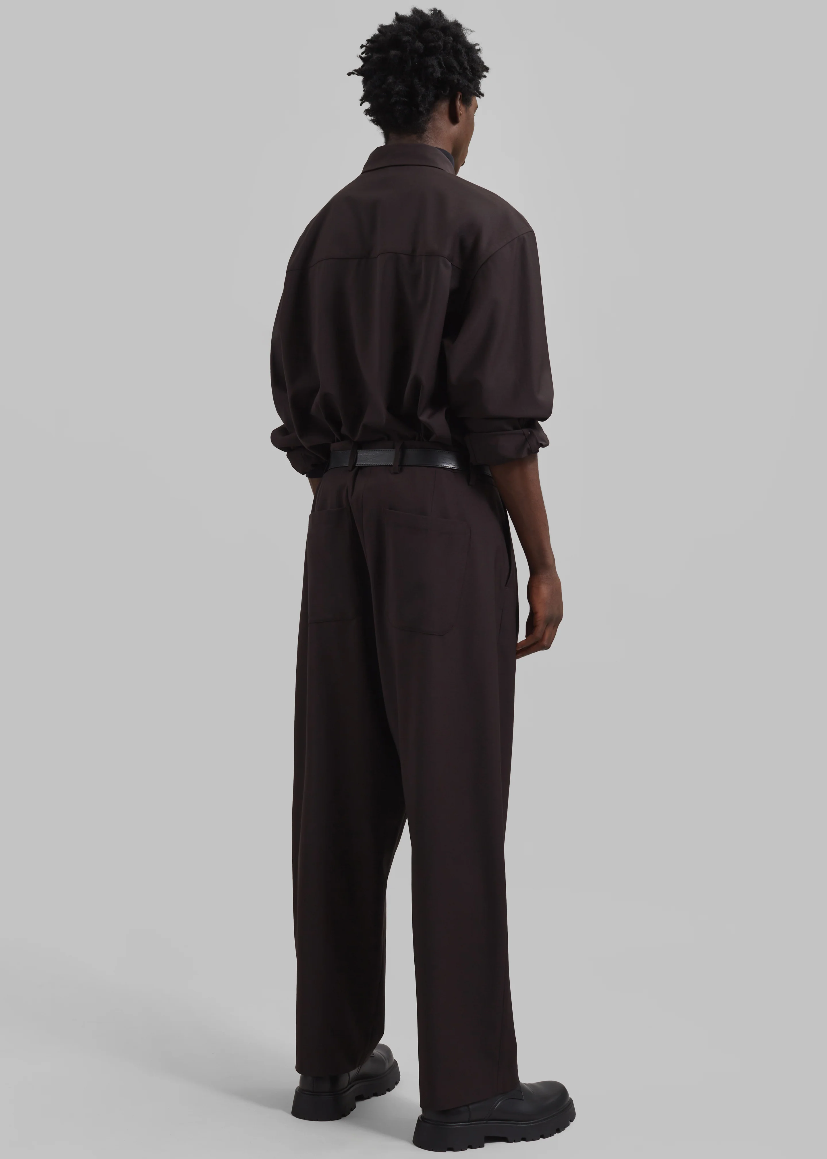 Dalton Wool Blend Trousers - Brown - Image 7