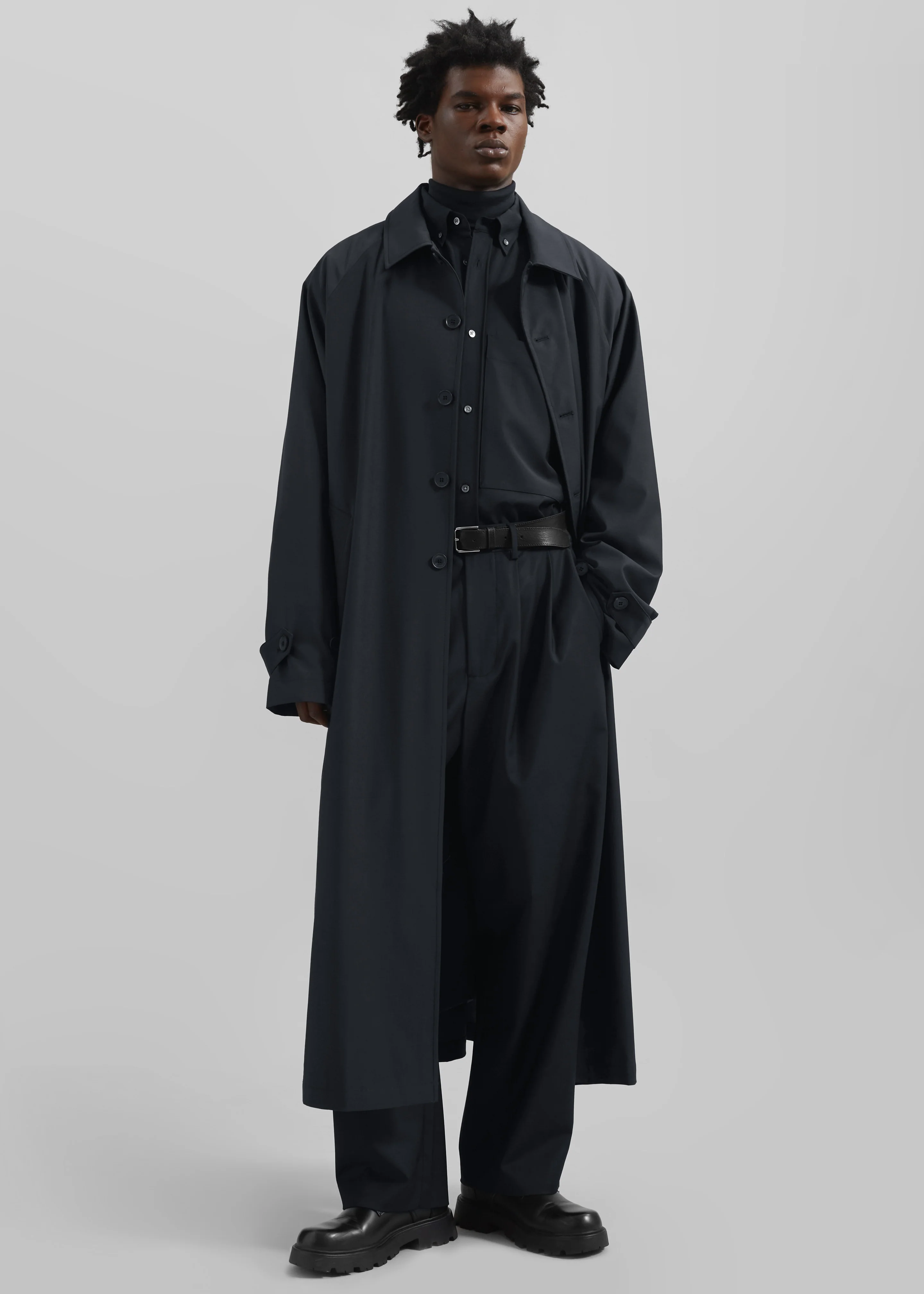 Dalton Wool Blend Trousers - Dark Navy - Image 6
