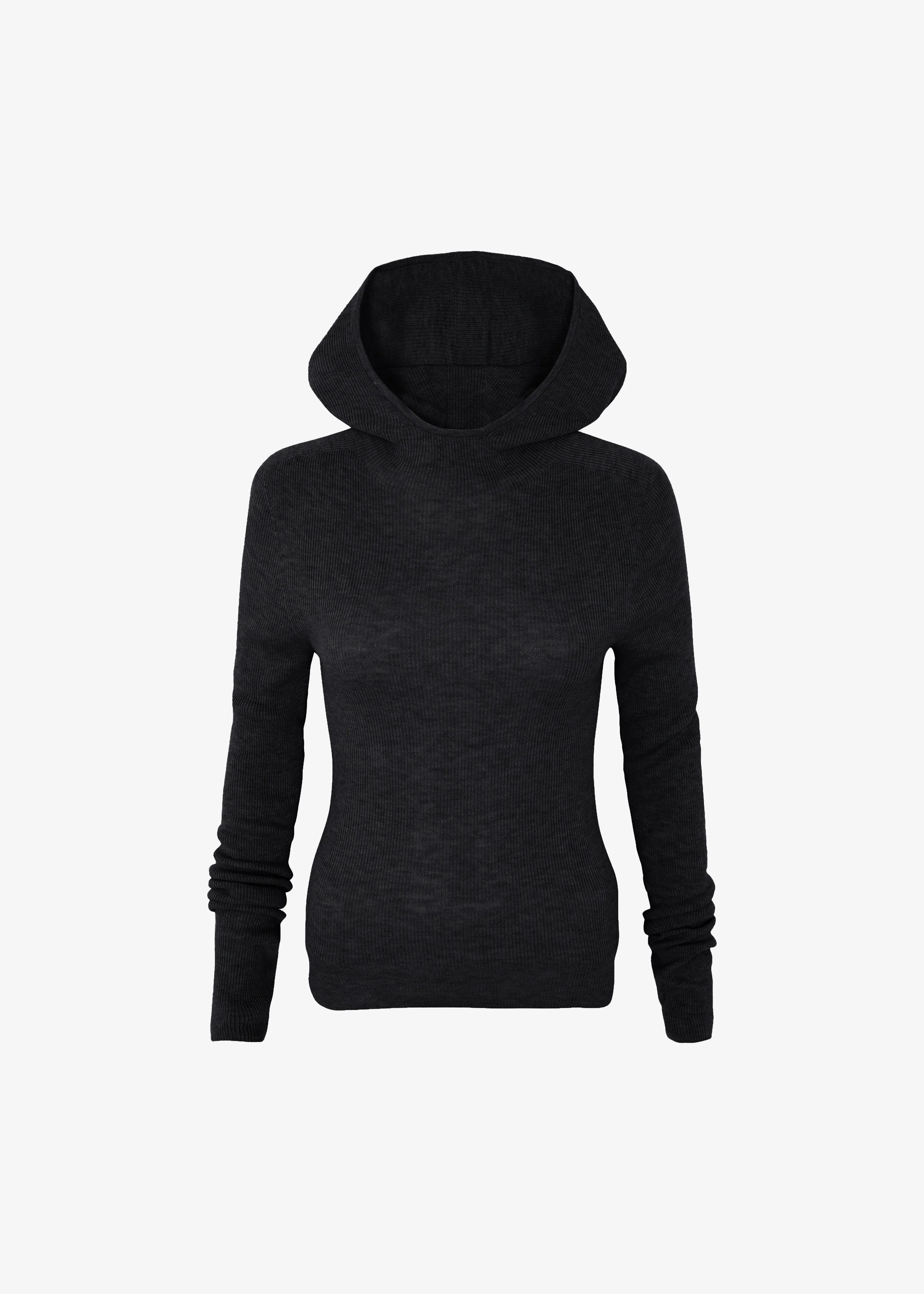 Danae Hooded Knit Top - Black - Image 11