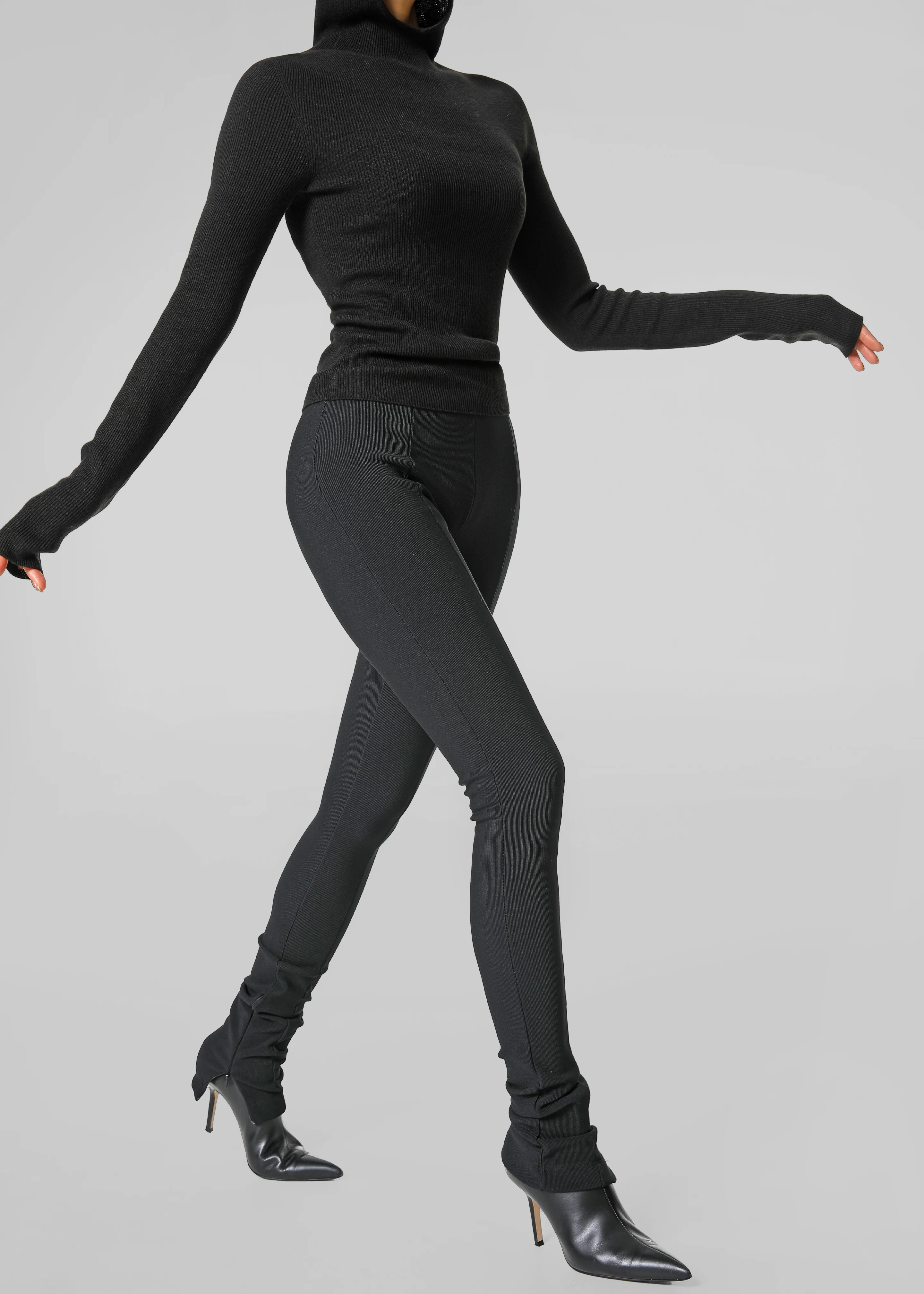 Danae Hooded Knit Top - Black - Image 5