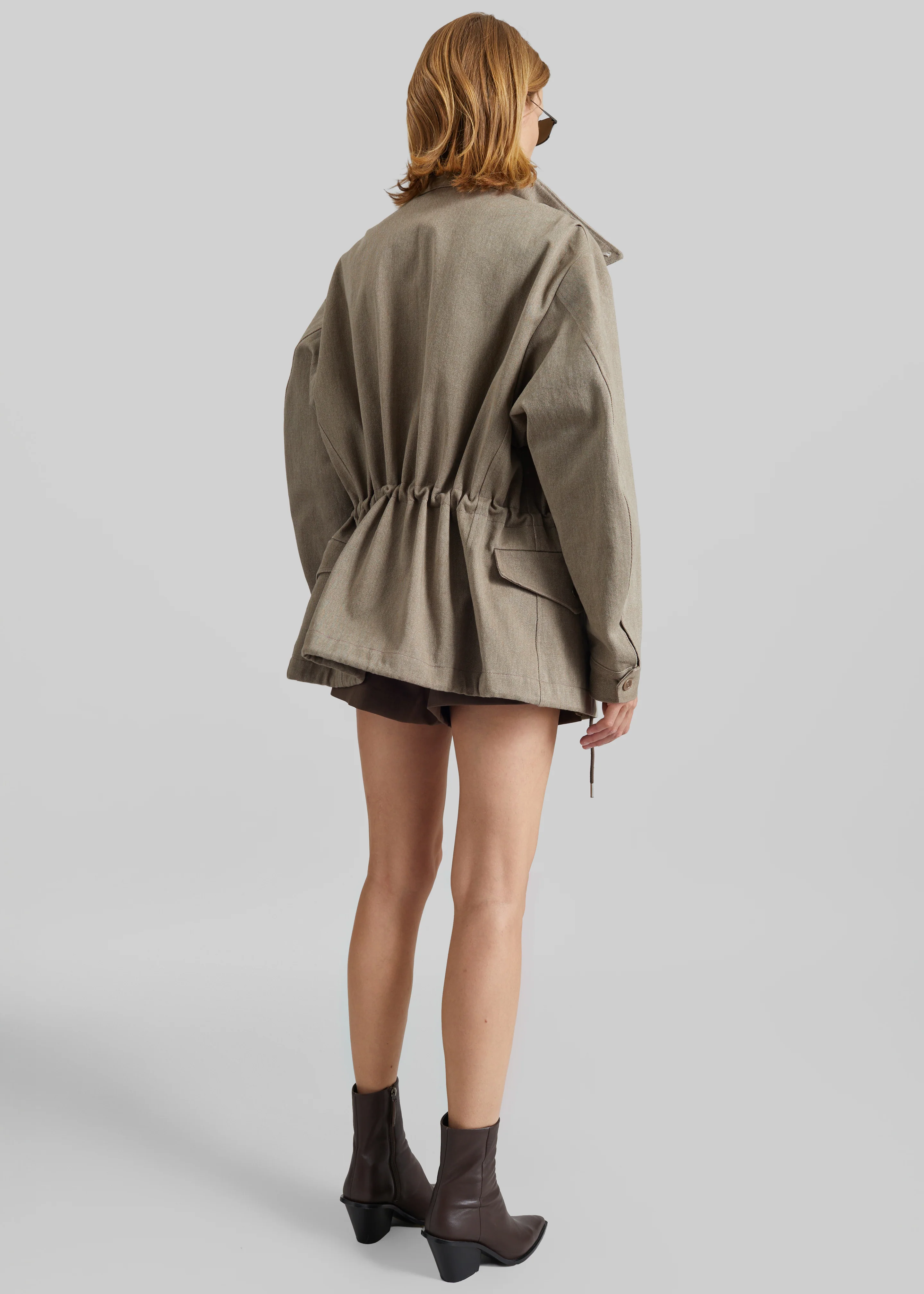 Danto Drawstring Utility Jacket - Light Brown - Image 6