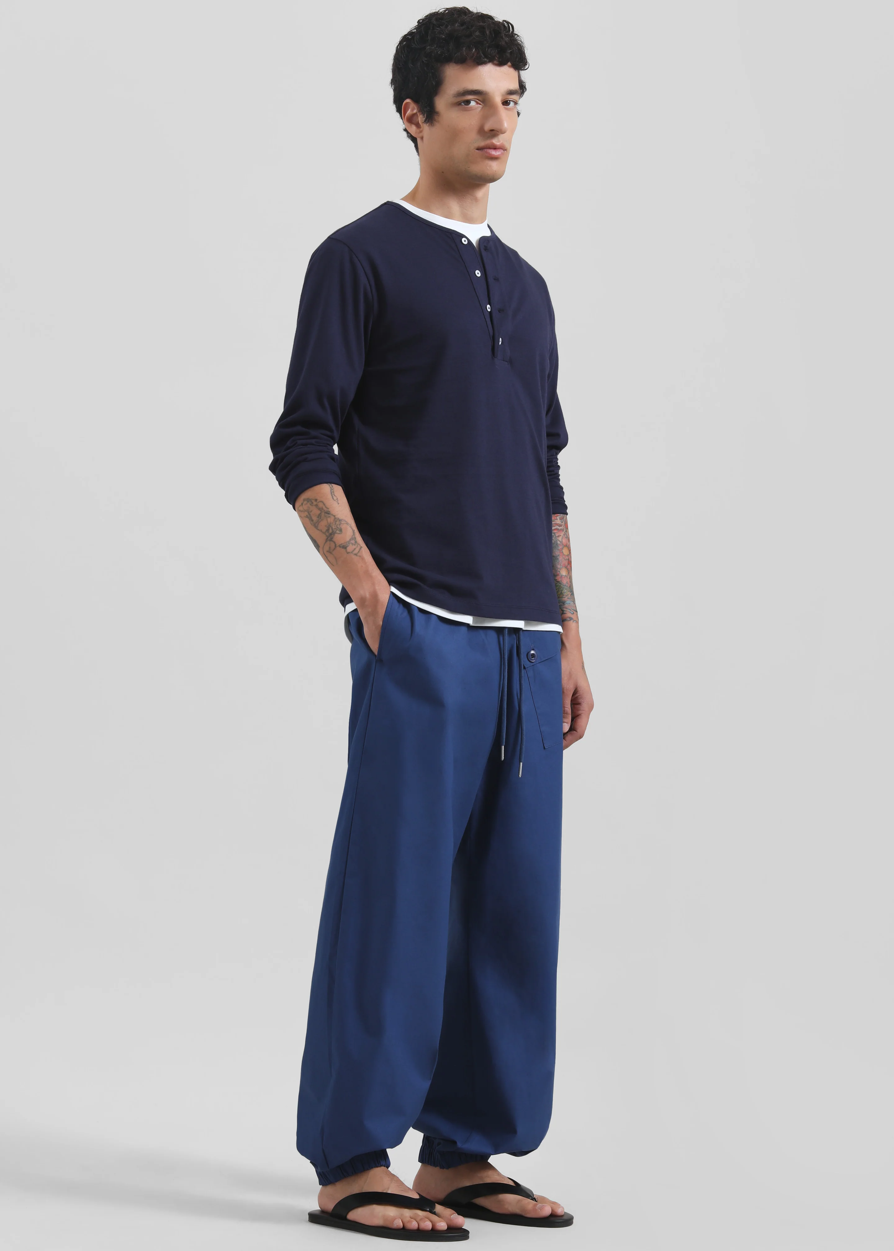 Darien Cotton Joggers - Cobalt - Image 3