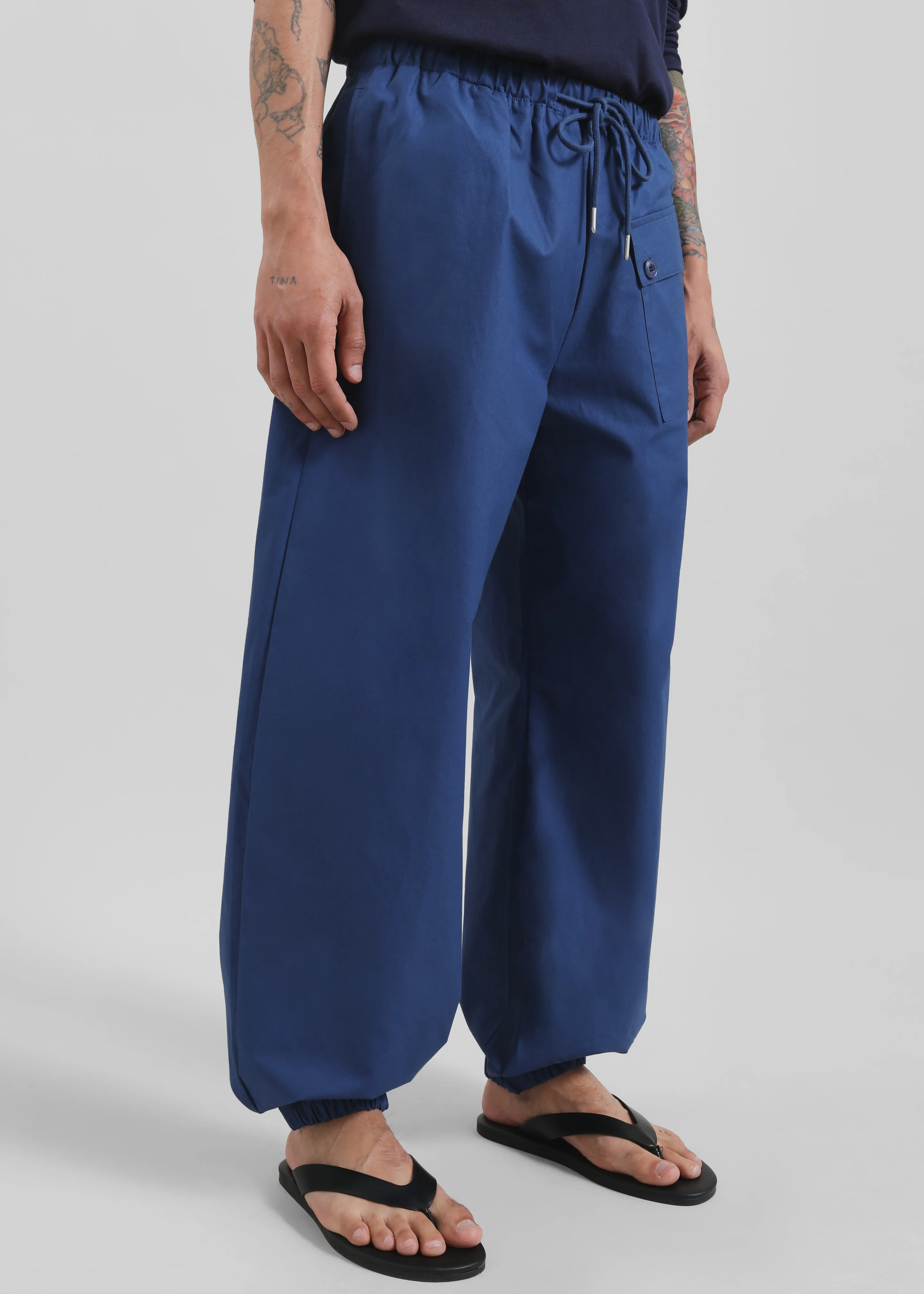 Darien Cotton Joggers - Cobalt - Image 4