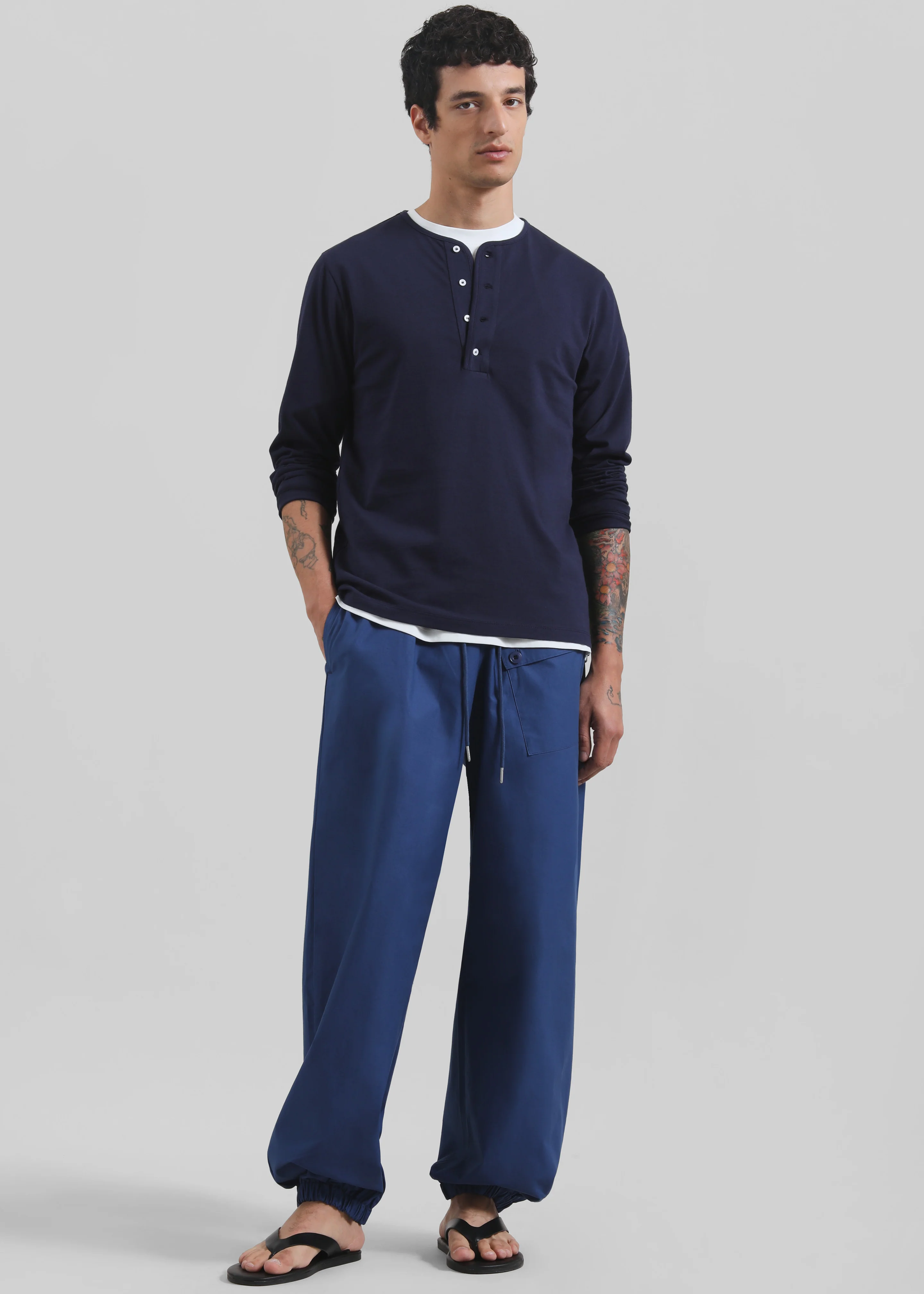 Darien Cotton Joggers - Cobalt - Image 5