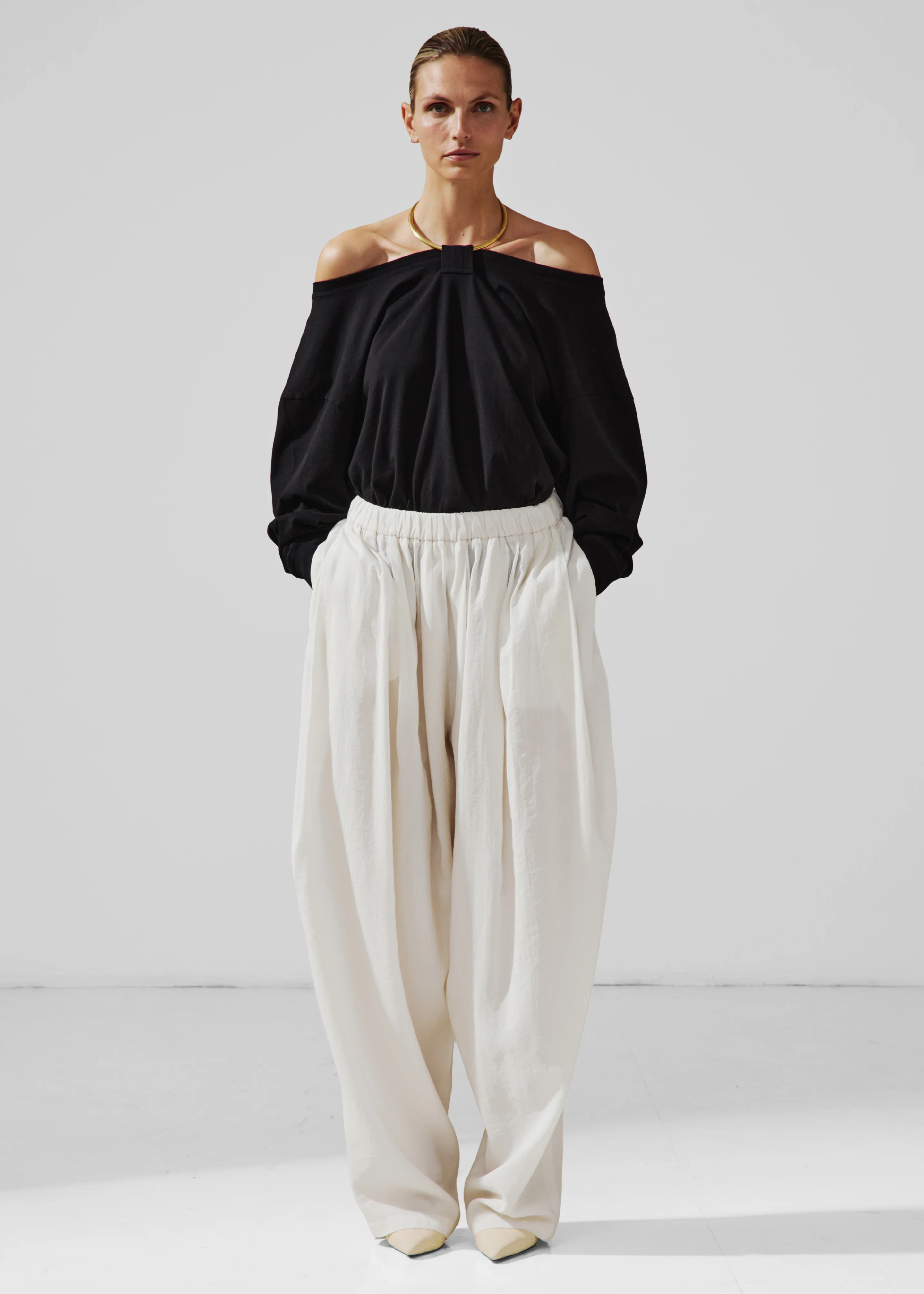 Darkpark Erin Necklace Off-Shoulder Top - Black - Image 2