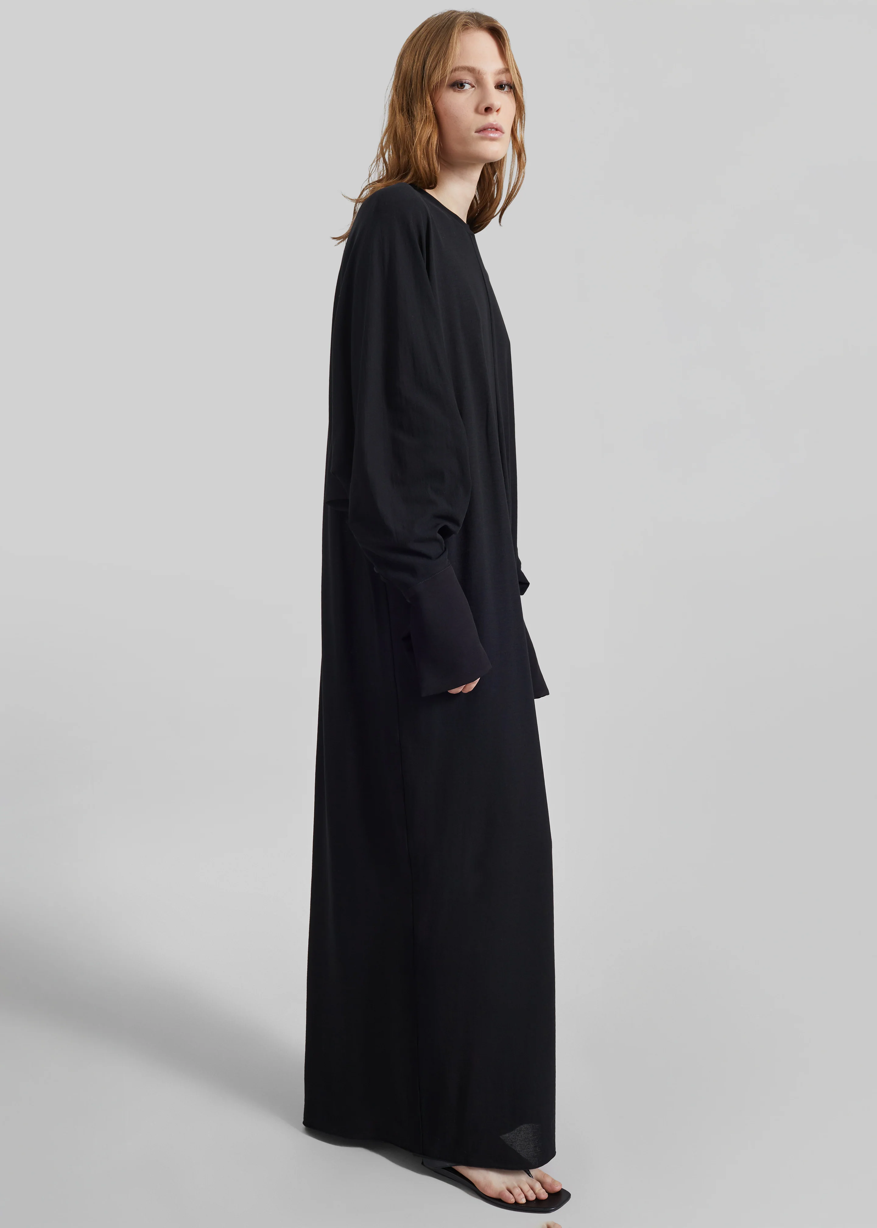 Darkpark Frida Light Jersey Cuff Long Sleeve Dress - Black - Image 5
