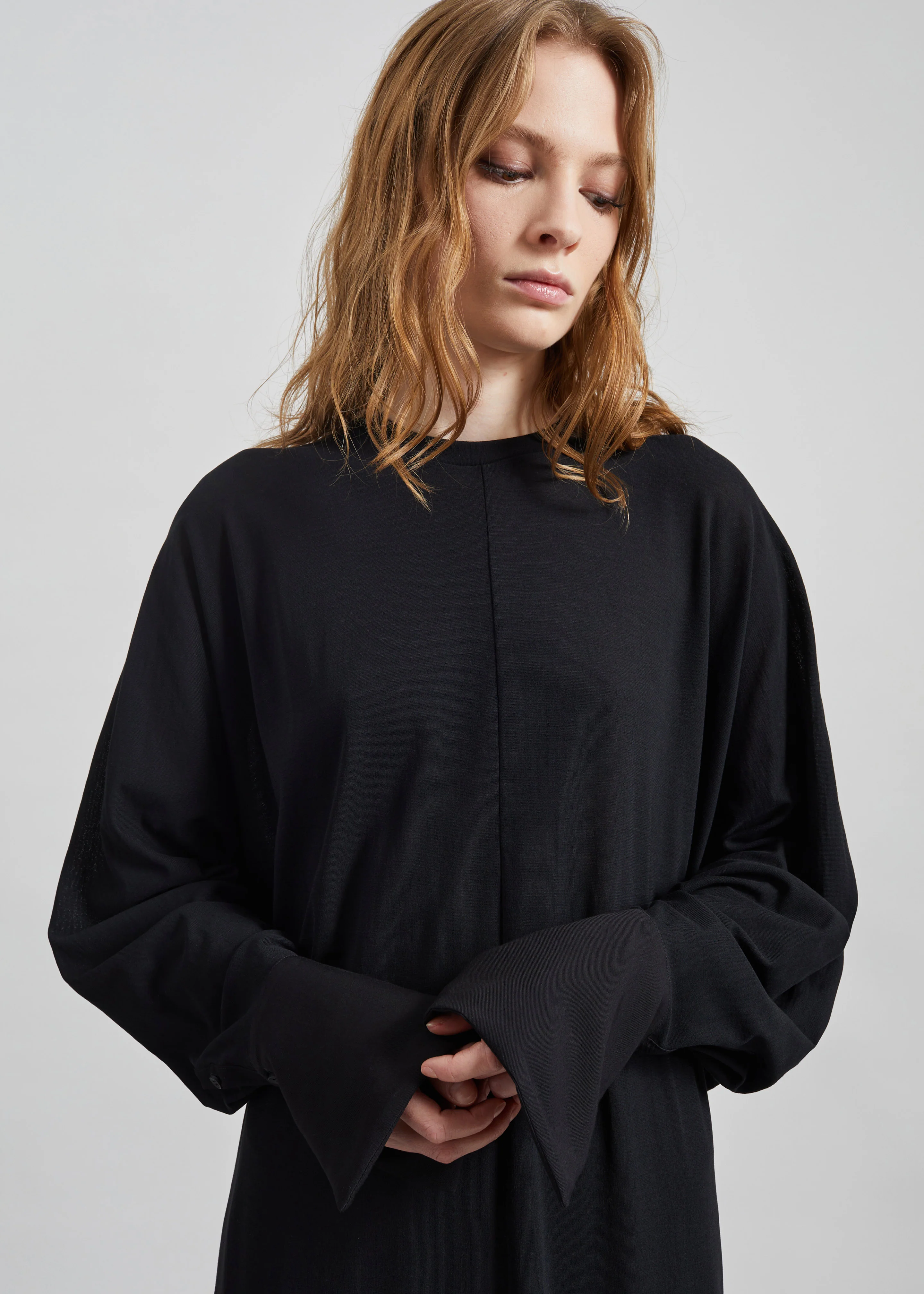 Darkpark Frida Light Jersey Cuff Long Sleeve Dress - Black - Image 8
