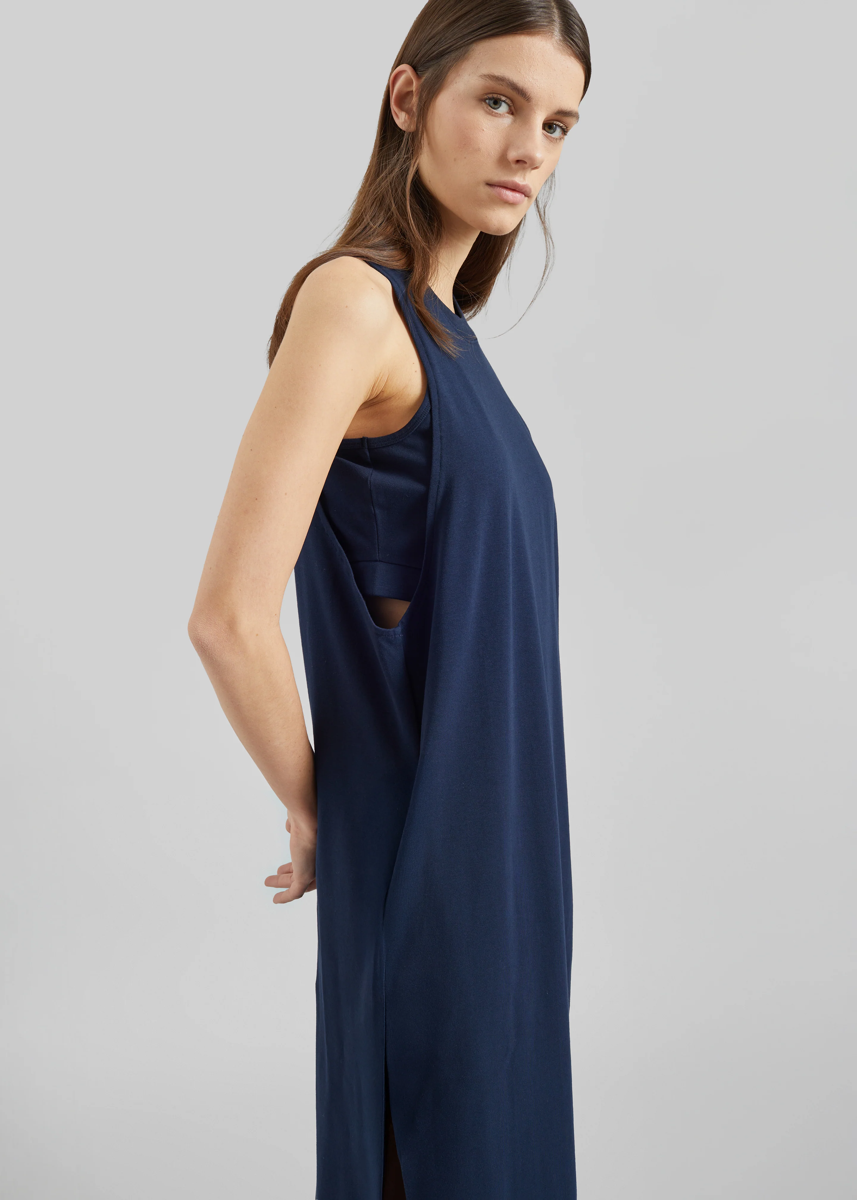 Darkpark Milla Jersey Dress - Dark Navy - Image 5