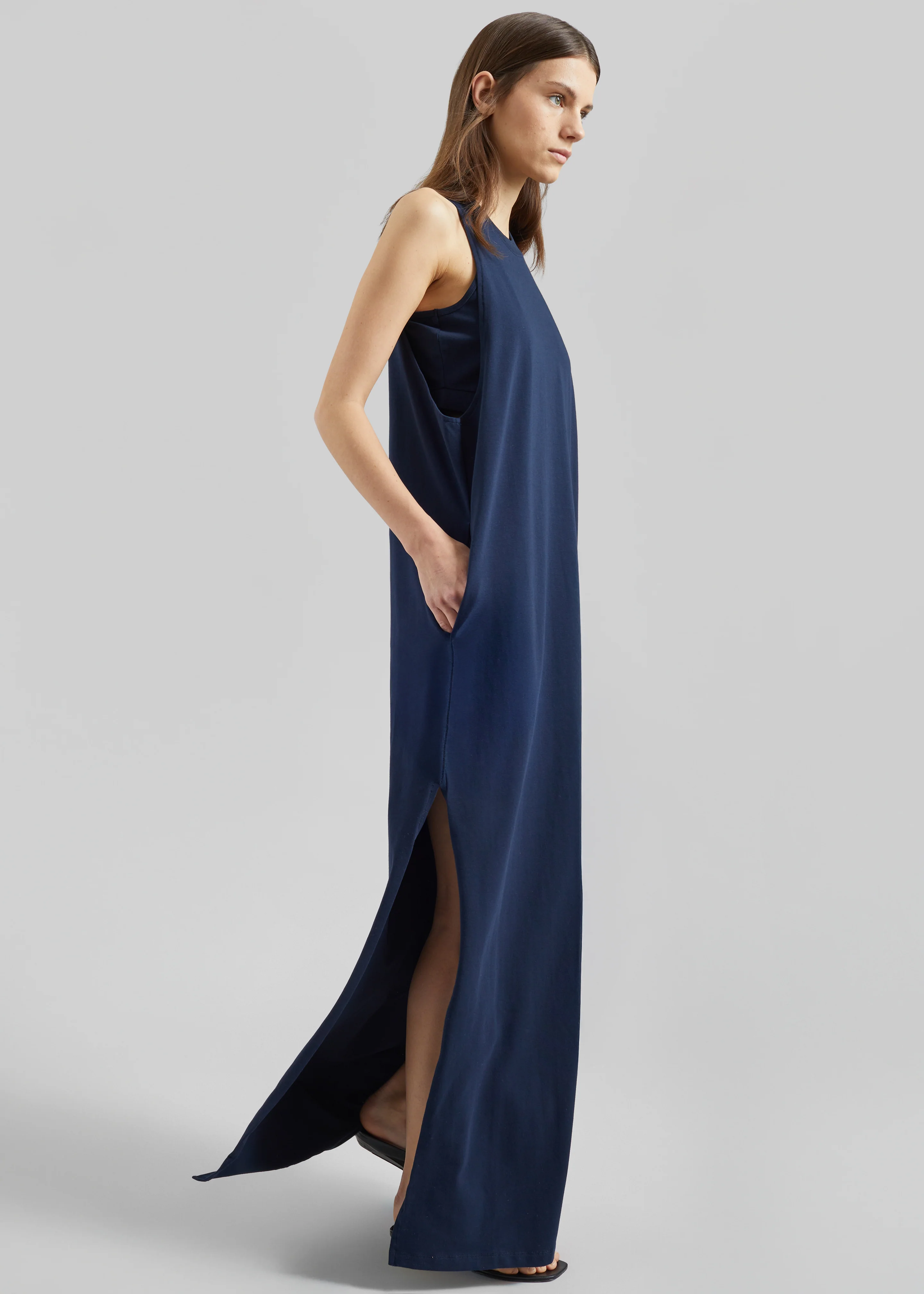 Darkpark Milla Jersey Dress - Dark Navy - Image 6