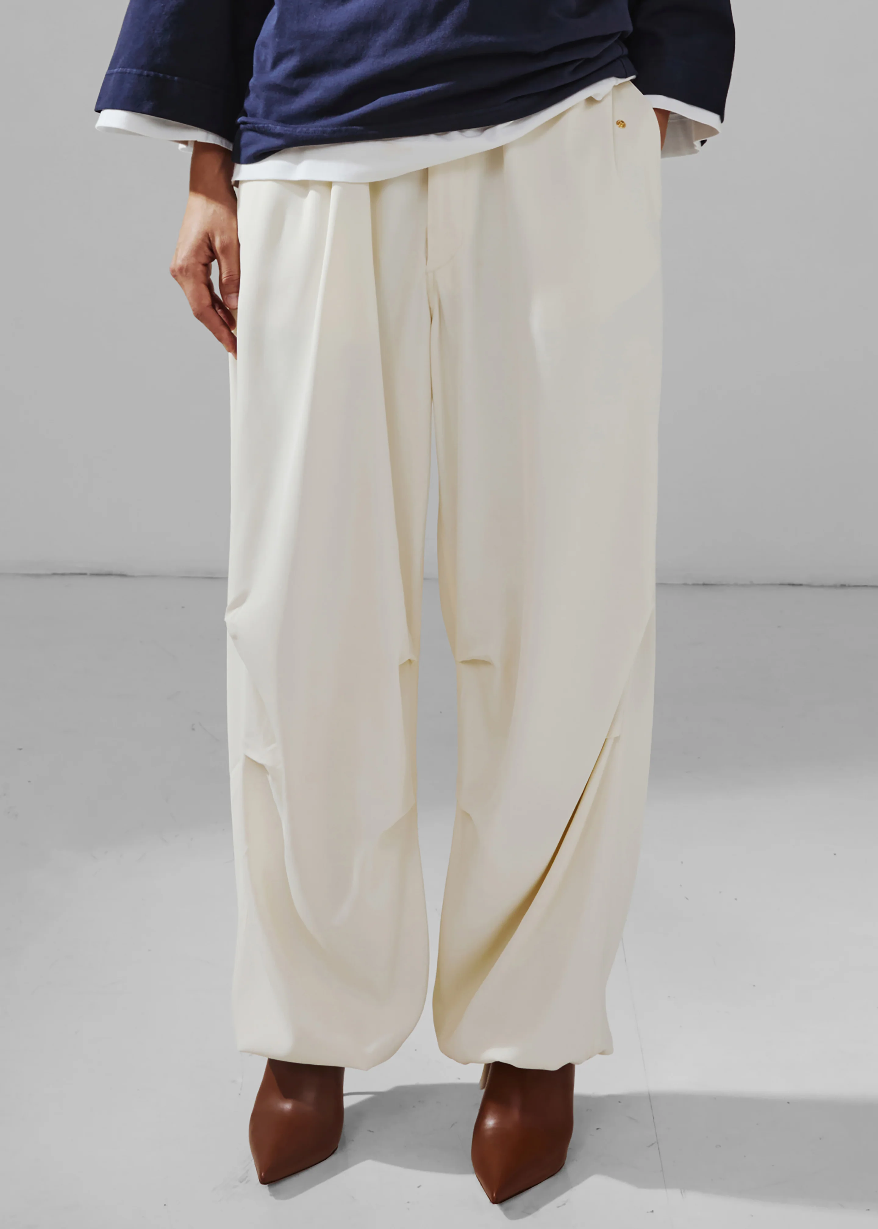 Darkpark New Blair Viscose Twill Relaxed Fit Pants - Off-White - Image 3