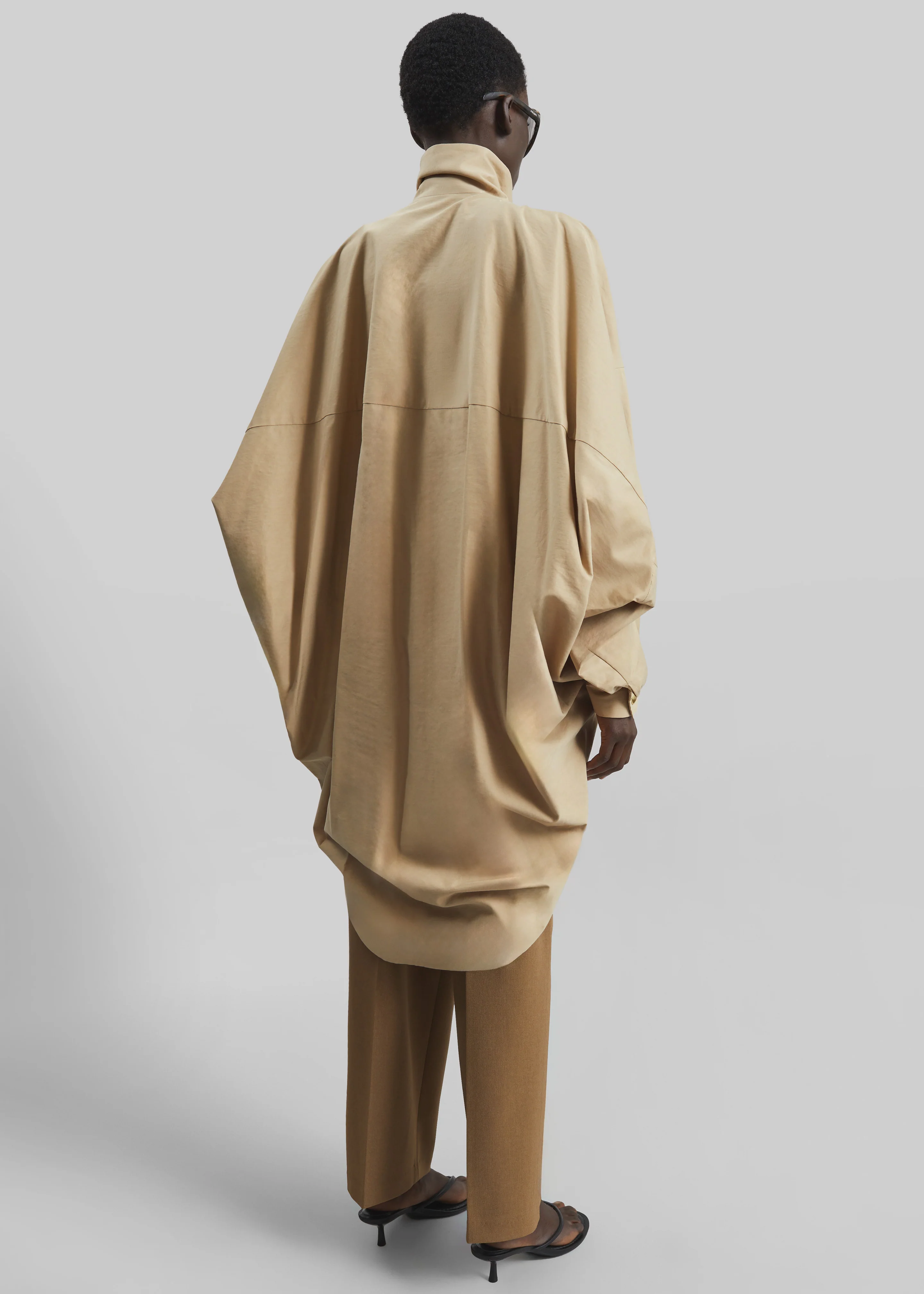 Darkpark Norma Draped Sleeves Bomber Jacket - Beige - Image 7
